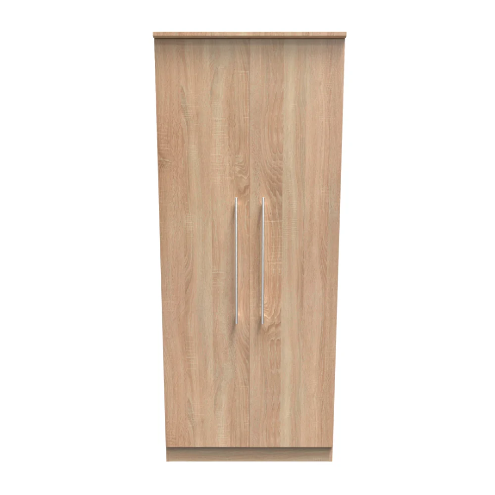 Sofia Ready Assembled Wardrobe with 2 Doors - Bardolino Oak - Image 5