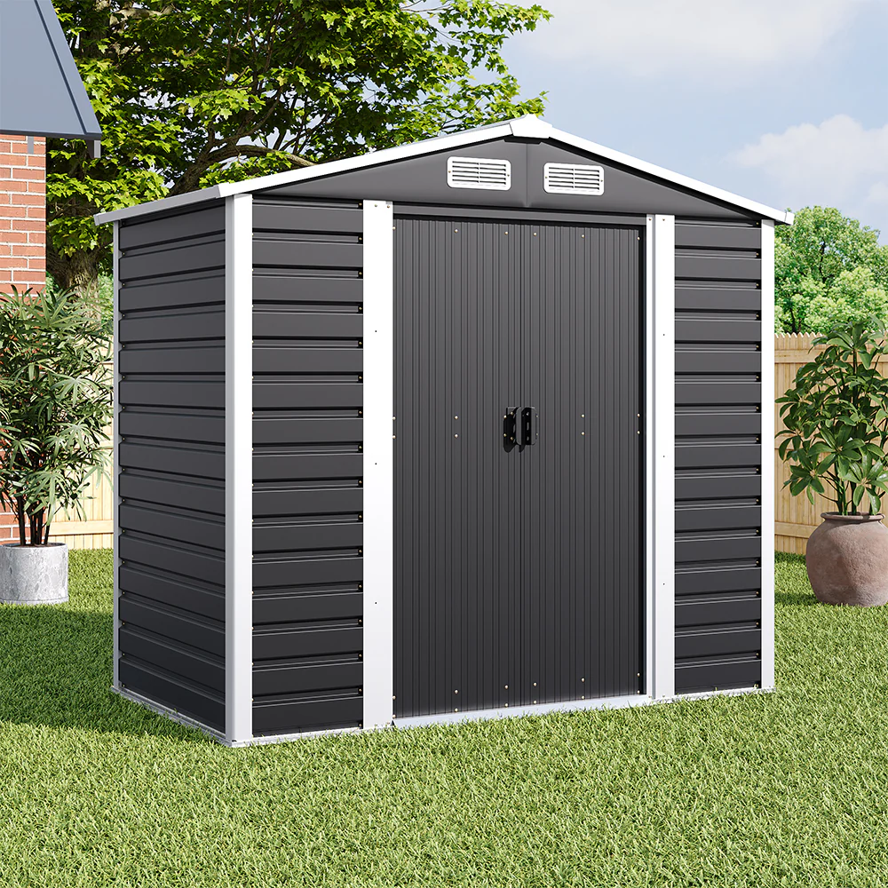 4x7FT Outdoor Metal Garden Storage Shed - Image 3