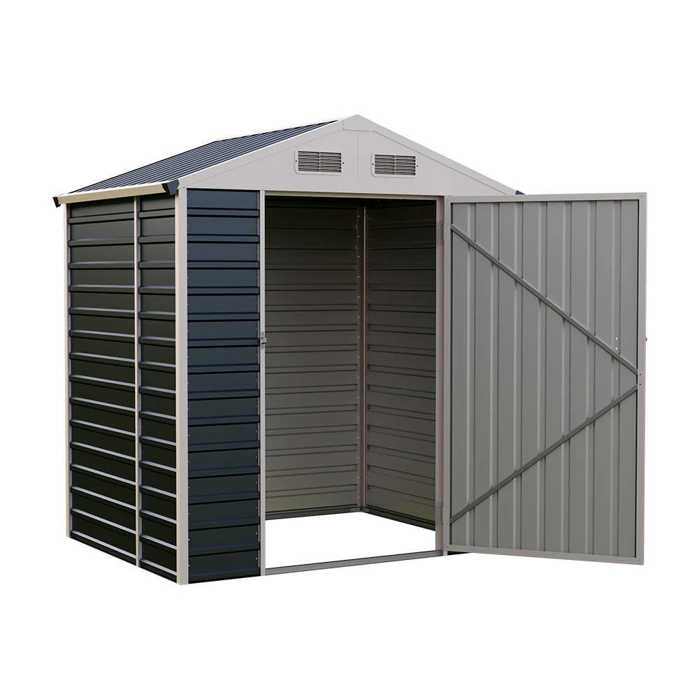 6*4FT/6*8FT Metal Apex Roof Garden Tool Storage Shed - Image 4
