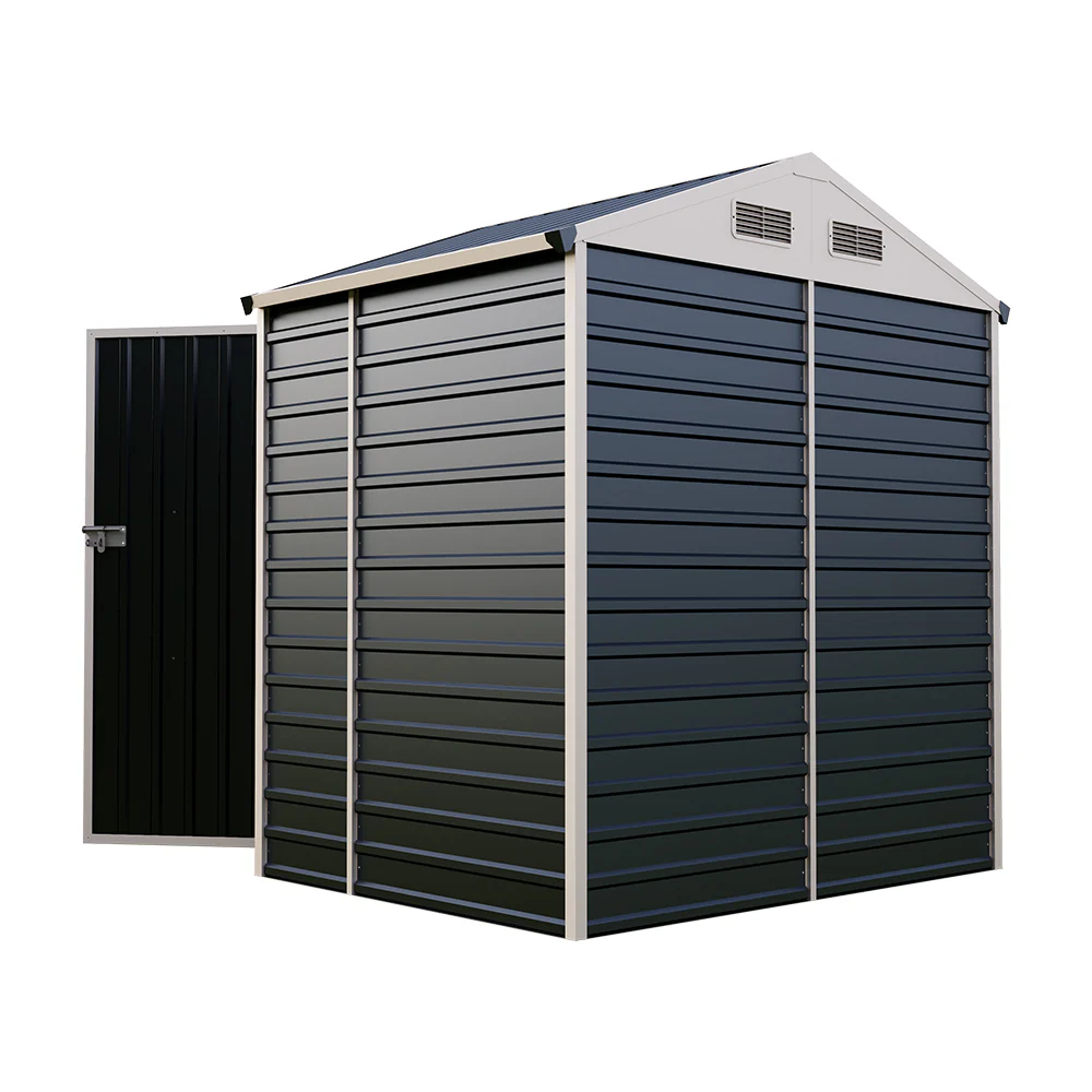 6*4FT/6*8FT Metal Apex Roof Garden Tool Storage Shed - Image 7