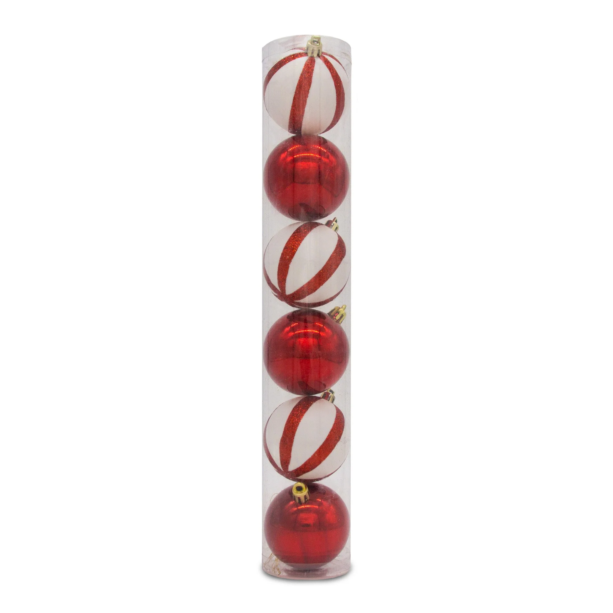 Christmas Sparkle Tube of 6 6cm Shatterproof Baubles in Silver - Image 2