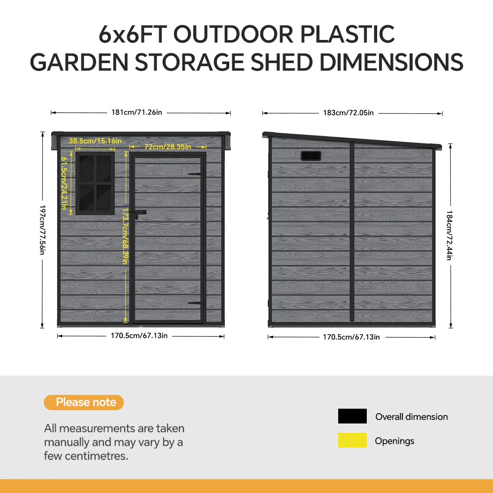 6 x 6FT Outdoor Plastic Garden Storage Shed - Image 10