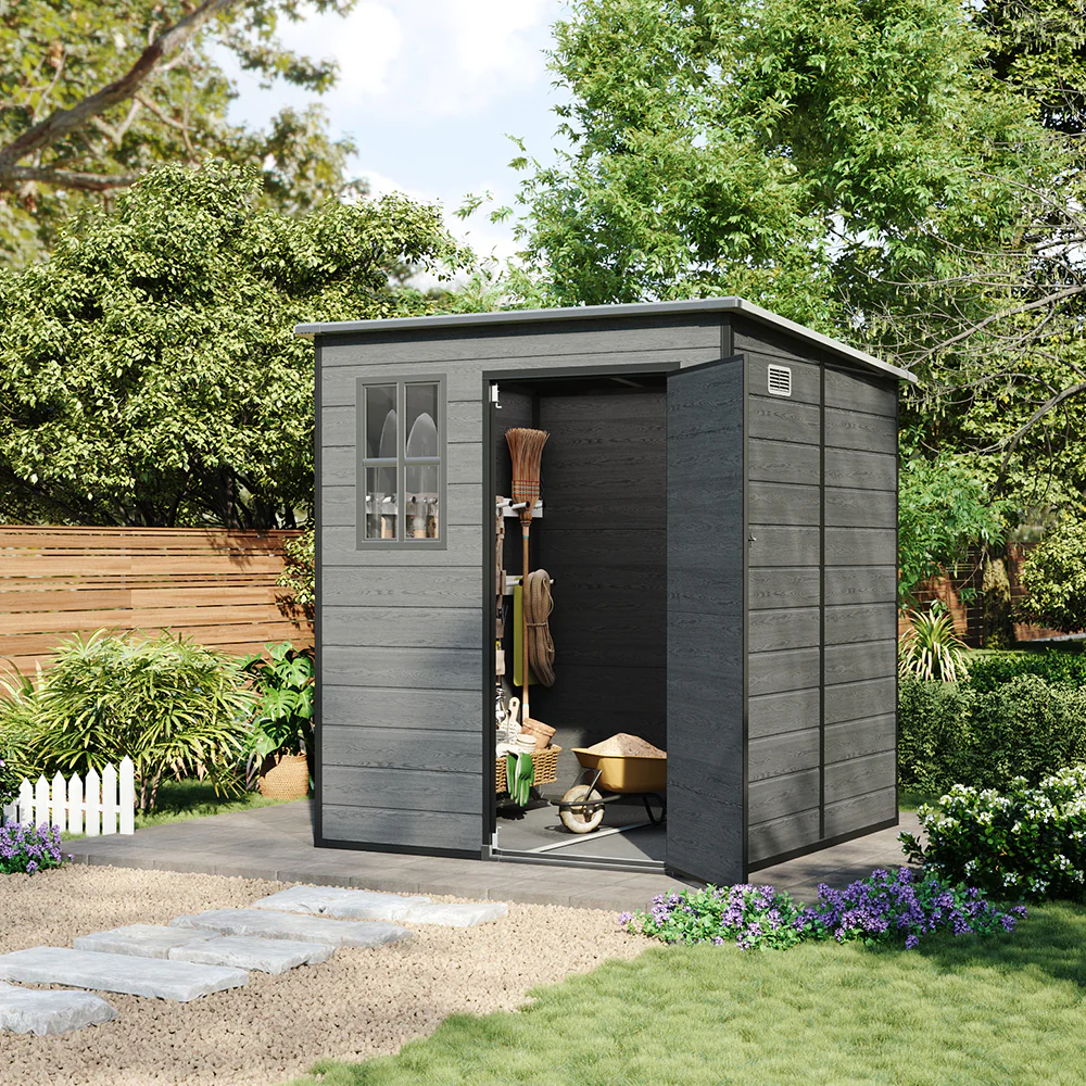 6 x 6FT Outdoor Plastic Garden Storage Shed - Image 2