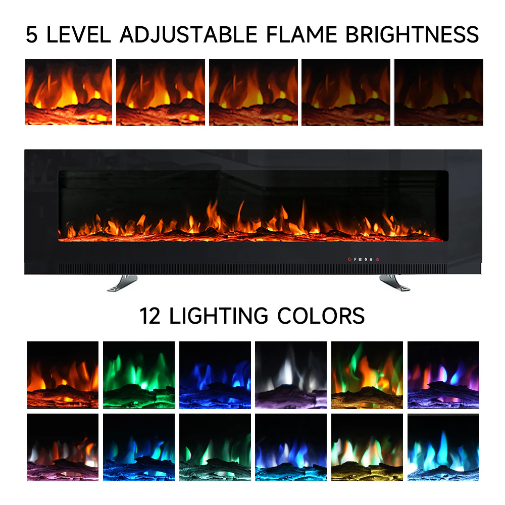 72inch Wall Mounted Electric Fireplace - Image 7