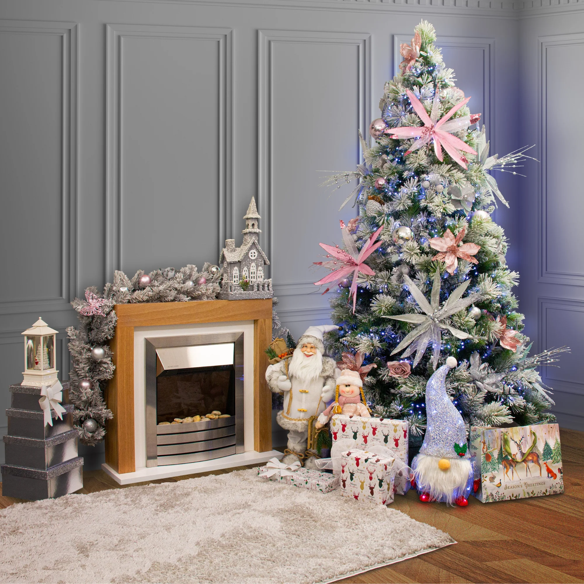 Christmas Sparkle White Snow Flocked Artificial Christmas Tree - 7ft 2.1m - Image 2