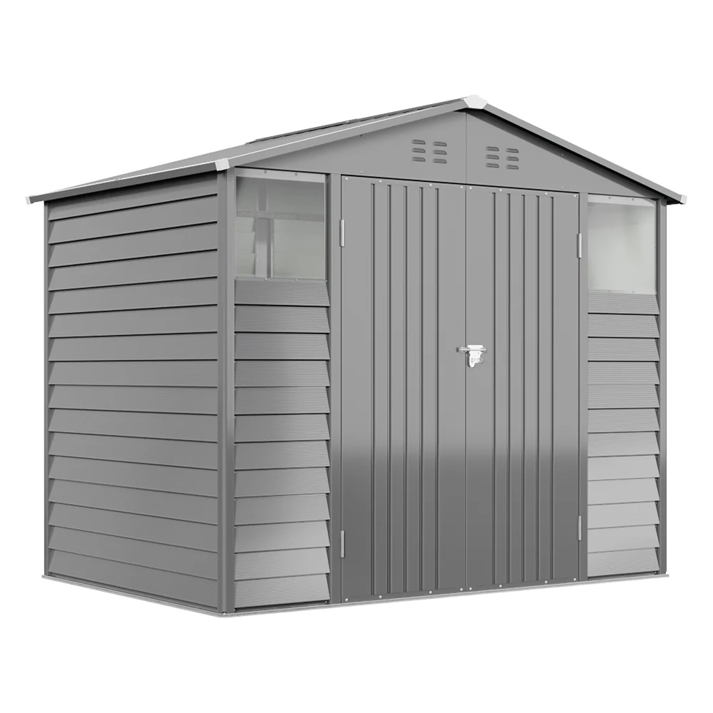 8*6FT Metal Apex Roof Garden Storage Shed