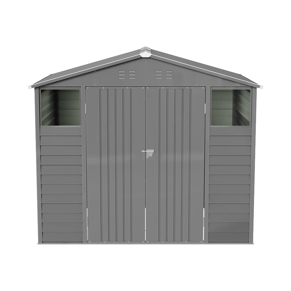 8*6FT Metal Apex Roof Garden Storage Shed - Image 4
