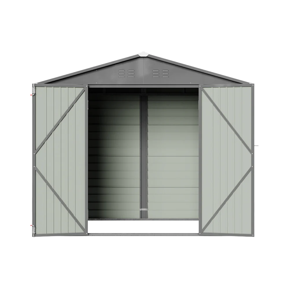 8*6FT Metal Apex Roof Garden Storage Shed - Image 7