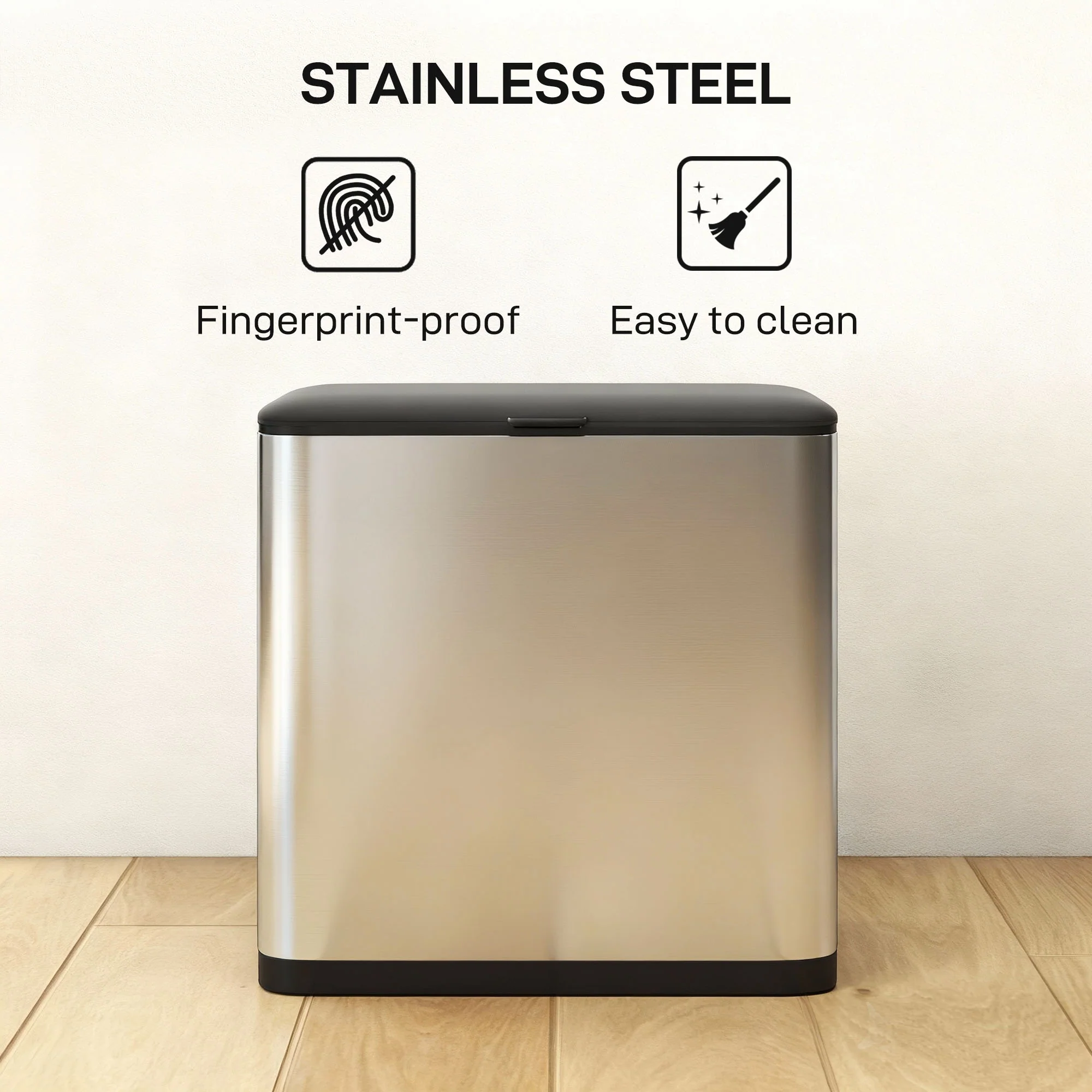 8L Hanging Kitchen Bin, Rubbish Bin W/ Stay-Open Lid For Under Sink - Image 8