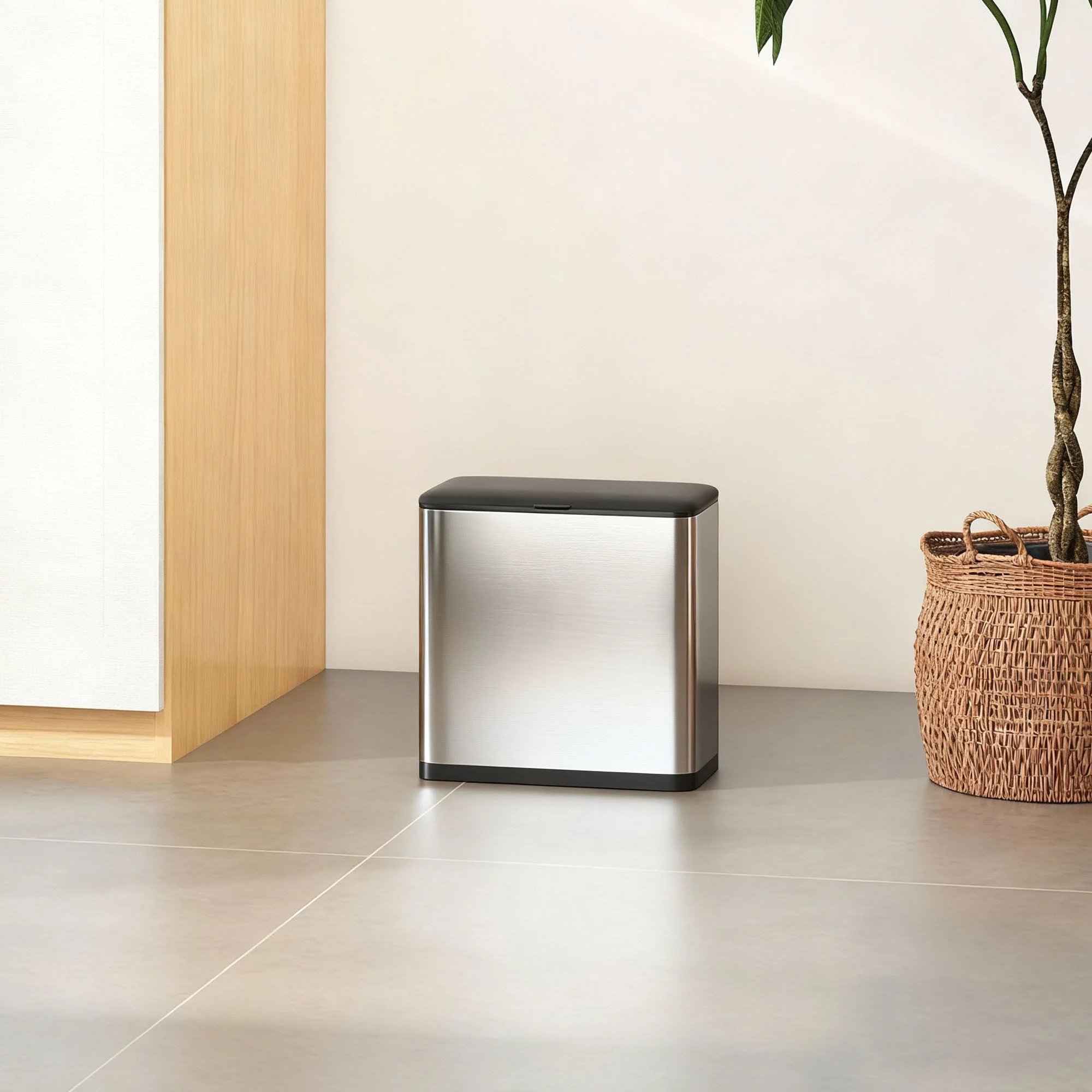 8L Hanging Kitchen Bin, Rubbish Bin W/ Stay-Open Lid For Under Sink - Image 9