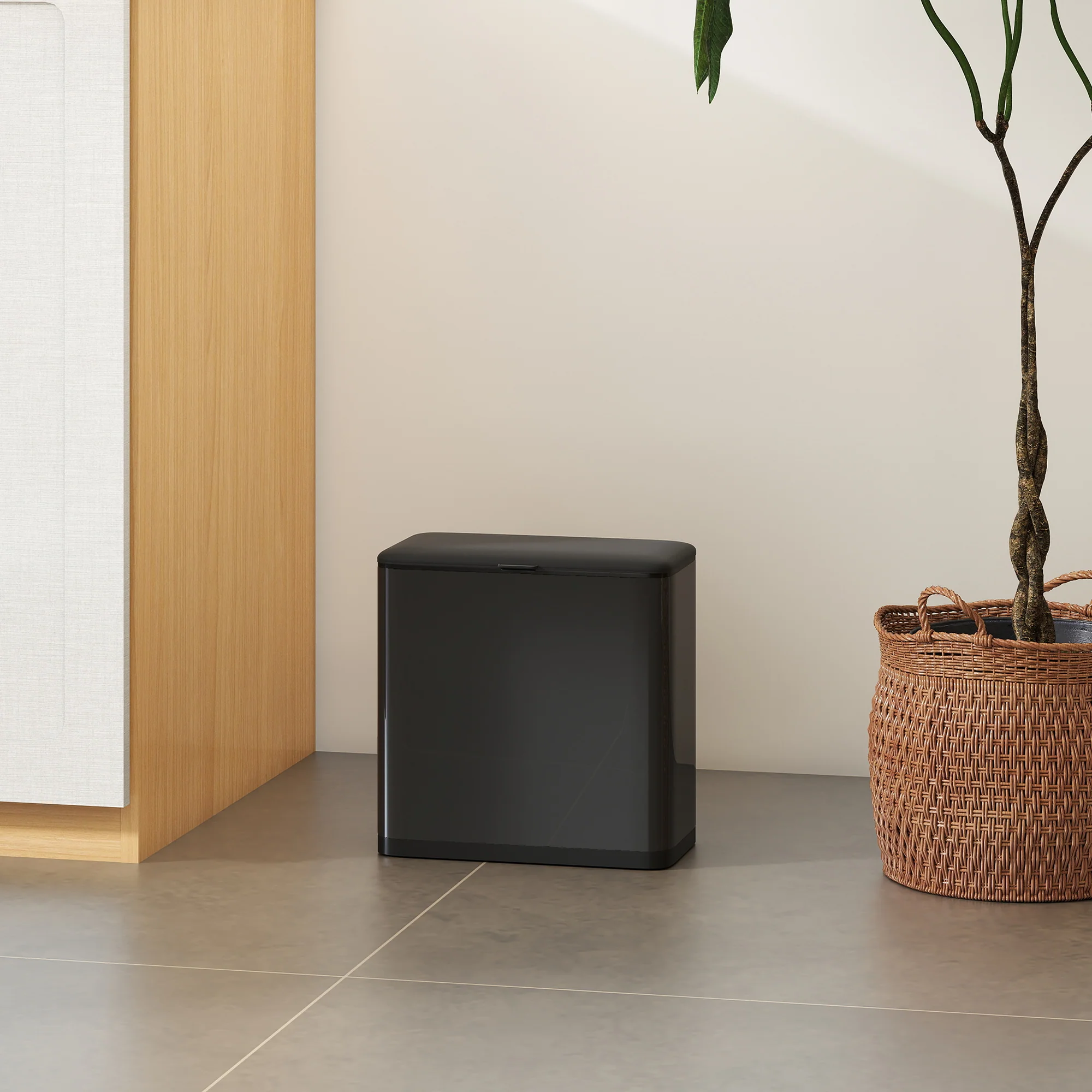 8L Hanging Kitchen Bin, Rubbish Bin W/ Stay-Open Lid For Under Sink - Image 9