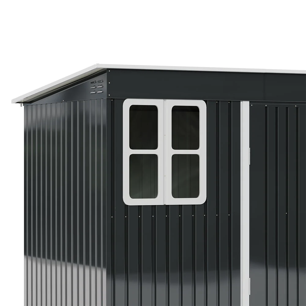 9x6FT Outdoor Metal Garden Storage Shed - Image 5