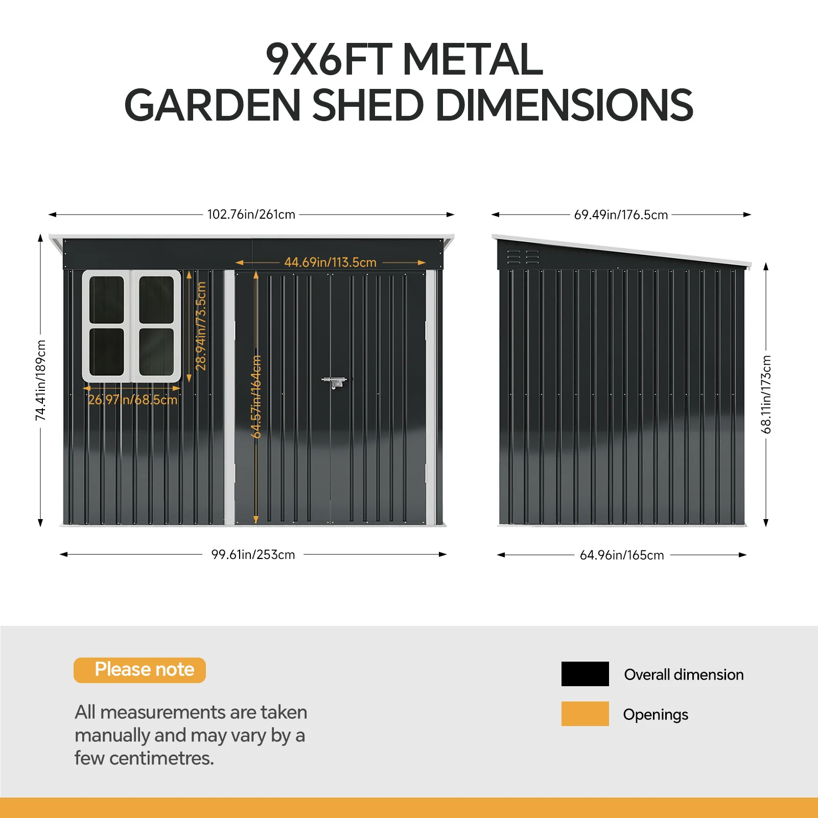 9x6FT Outdoor Metal Garden Storage Shed - Image 9