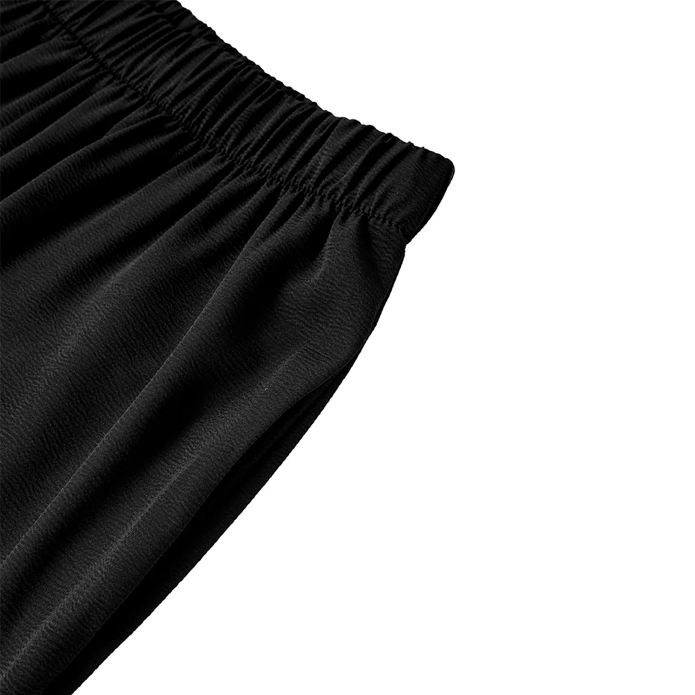 A-line Swing Pleated Midi Skirt - Black - Image 4