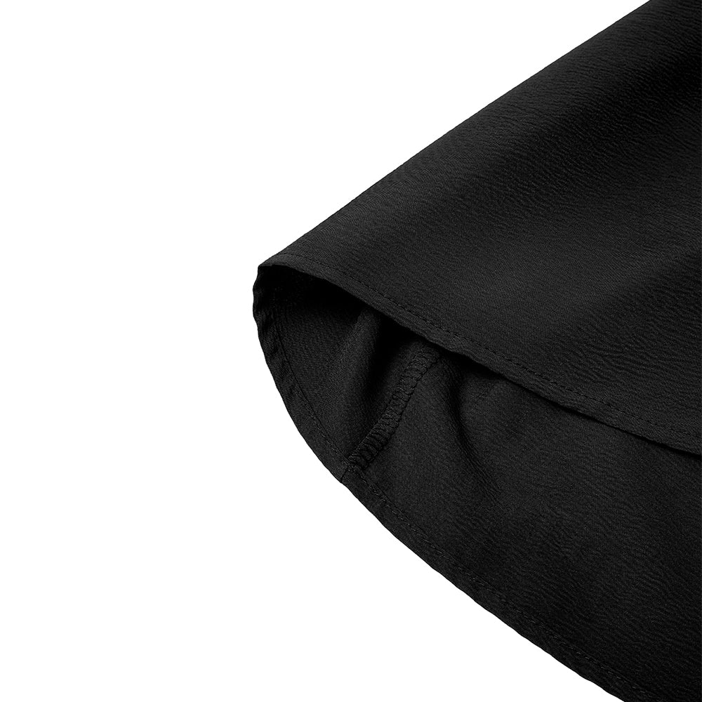 A-line Swing Pleated Midi Skirt - Black - Image 5