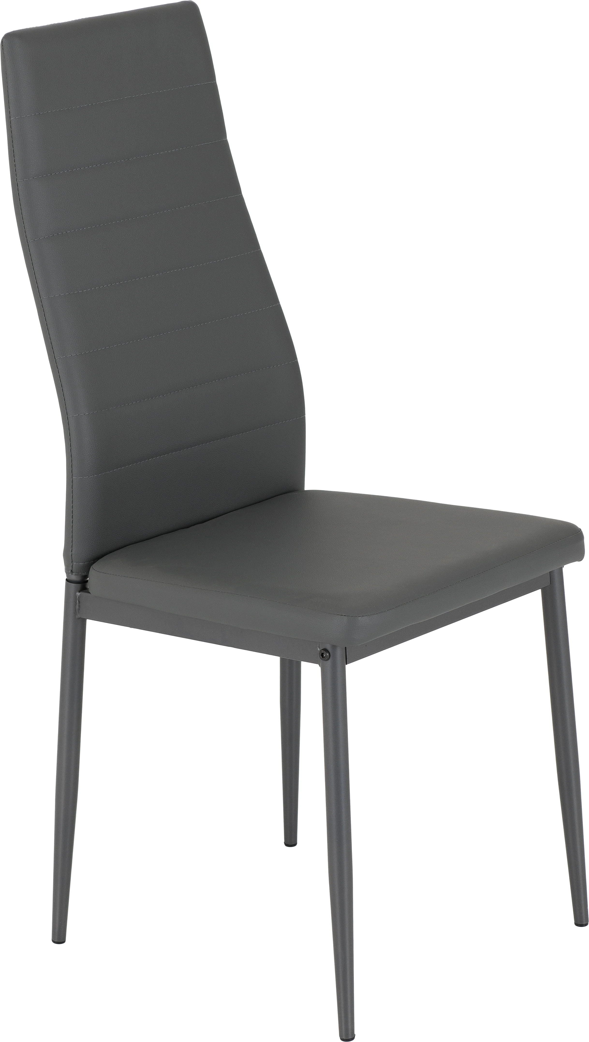 Abbey Dining Set With 4 Chairs - Clear Glass Table And Grey PU Chairs - Image 5