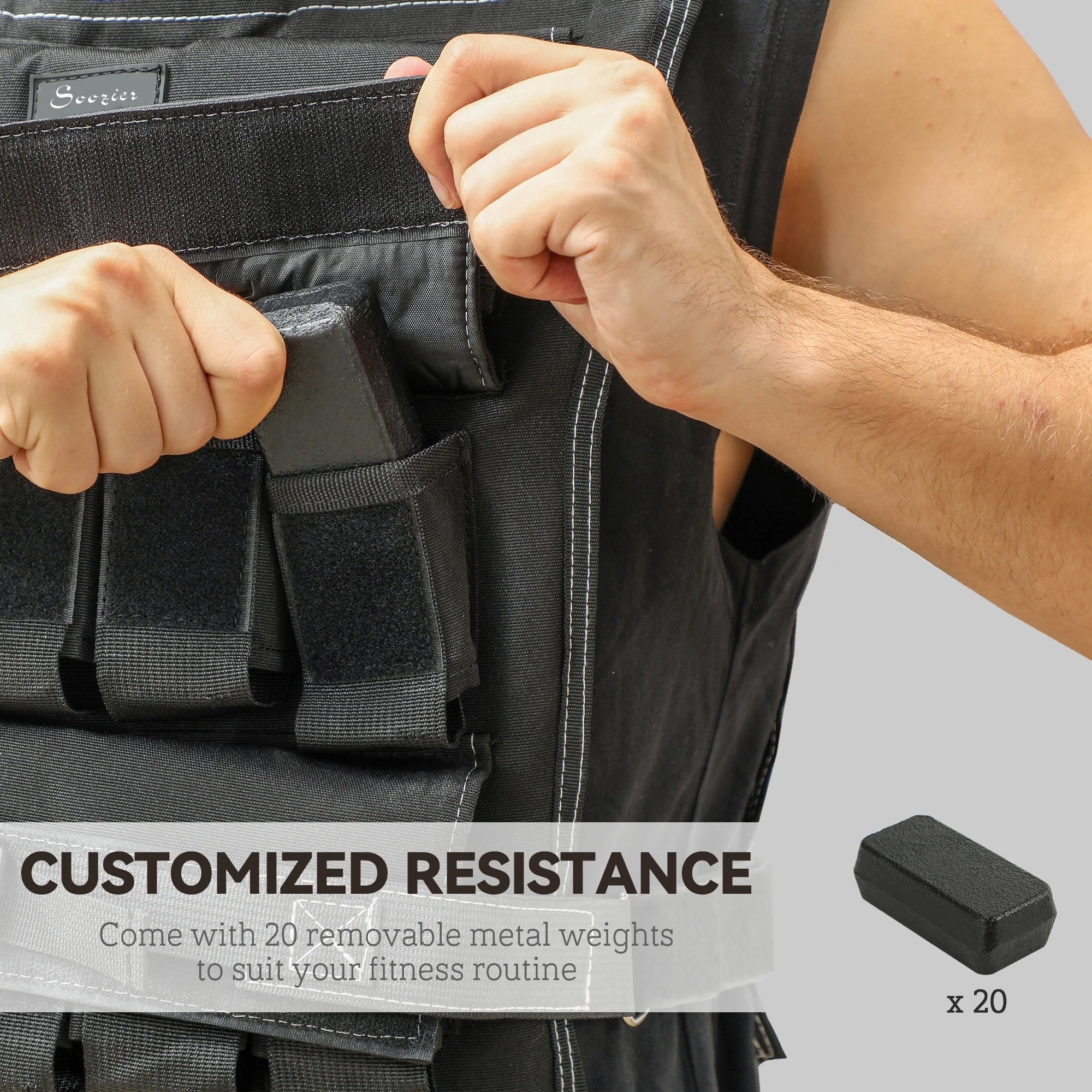 Adjustable Weighted Vest With Metal Weights, Running Weight Vest - Image 12