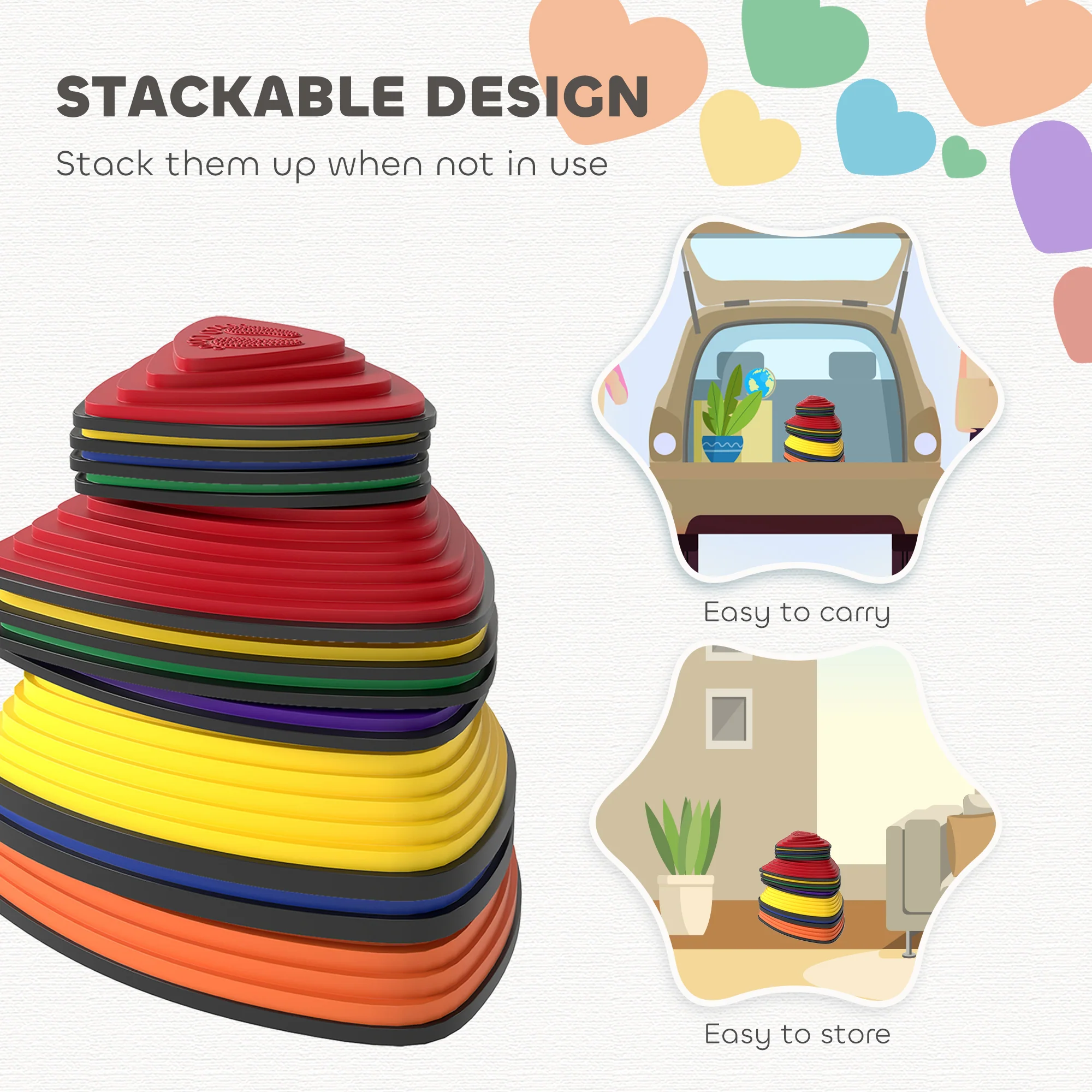 AIYAPLAY 11 Pieces Stepping Stones For Balance And Motor Skills - Image 6