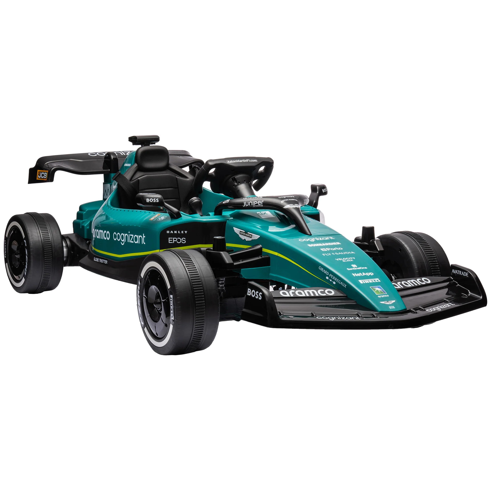 AIYAPLAY 12V Electric Go Kart W/ Shock-Absorbing Wheels, Remote, Bluetooth
