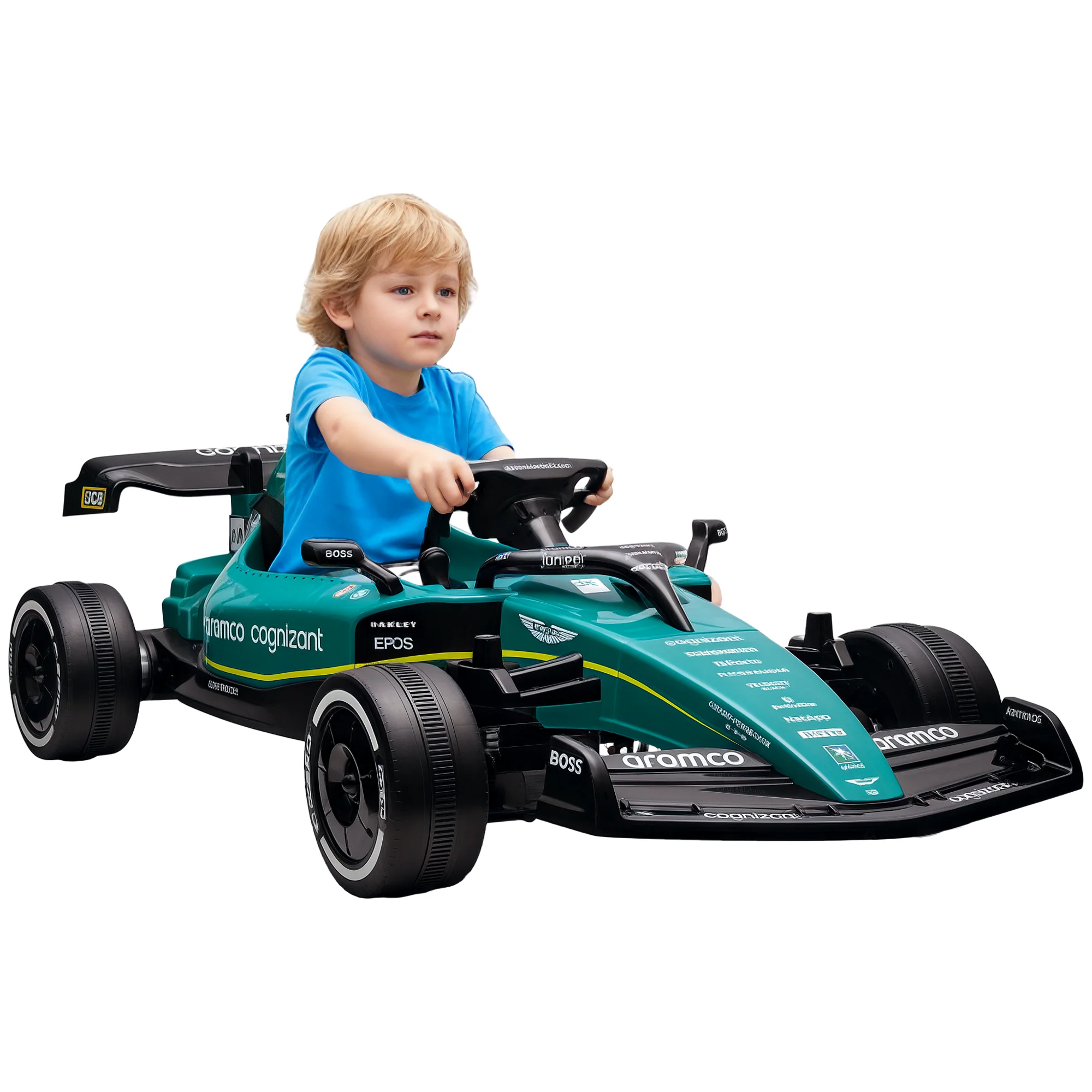 AIYAPLAY 12V Electric Go Kart W/ Shock-Absorbing Wheels, Remote, Bluetooth - Image 2