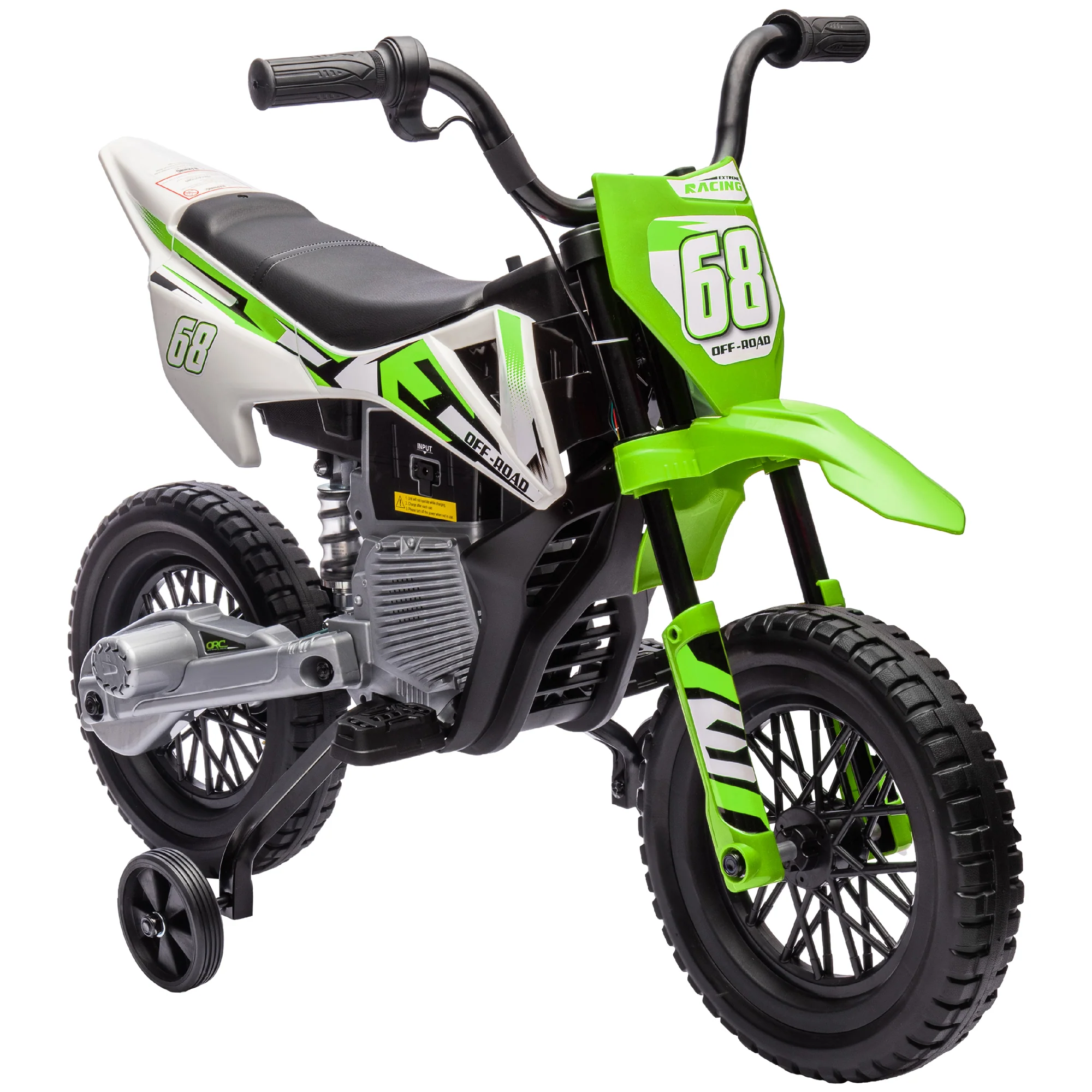 AIYAPLAY 12V Kids Orange Electric Motorbike W/ Twist Grip Throttle, Music - Image 19