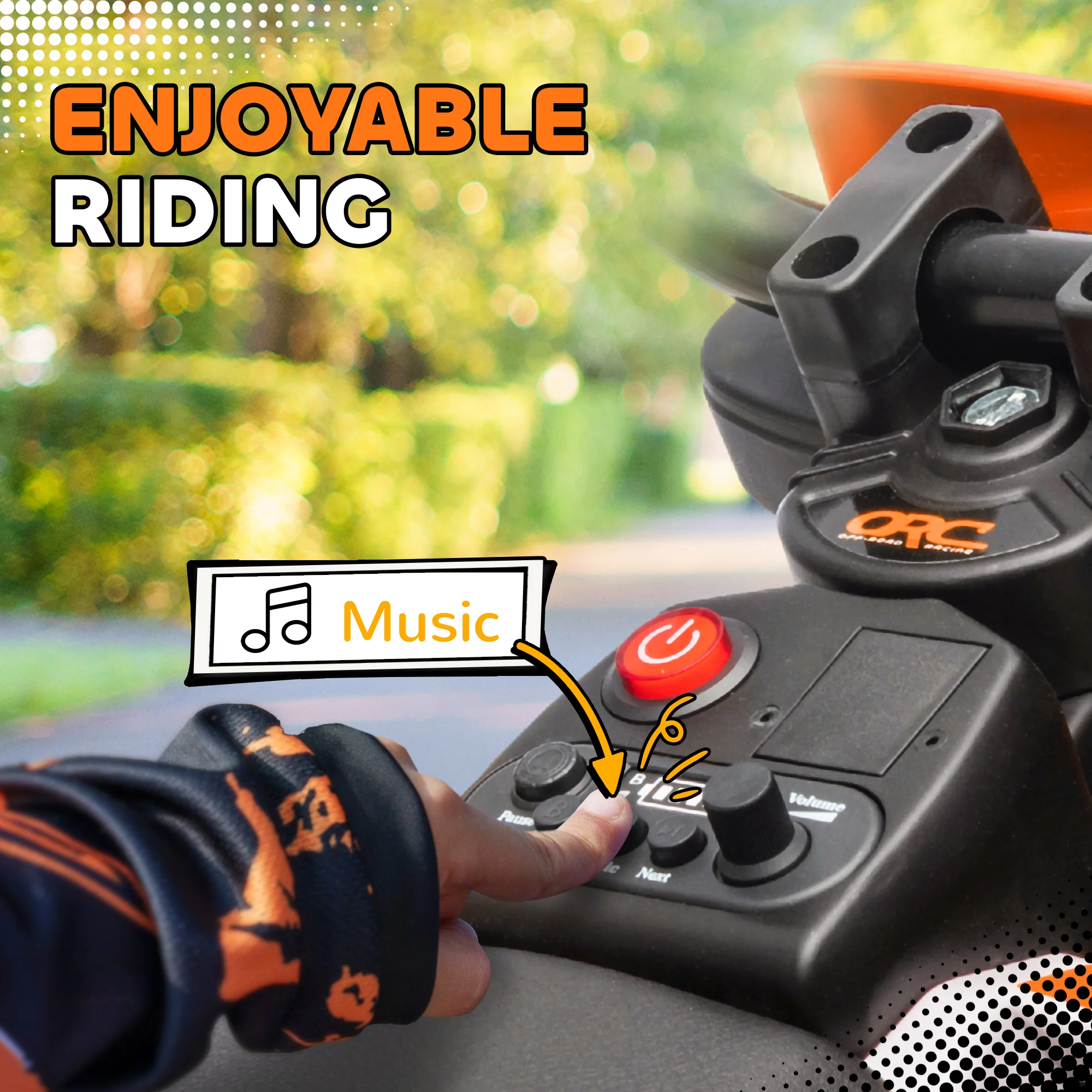 AIYAPLAY 12V Kids Orange Electric Motorbike W/ Twist Grip Throttle, Music - Image 7