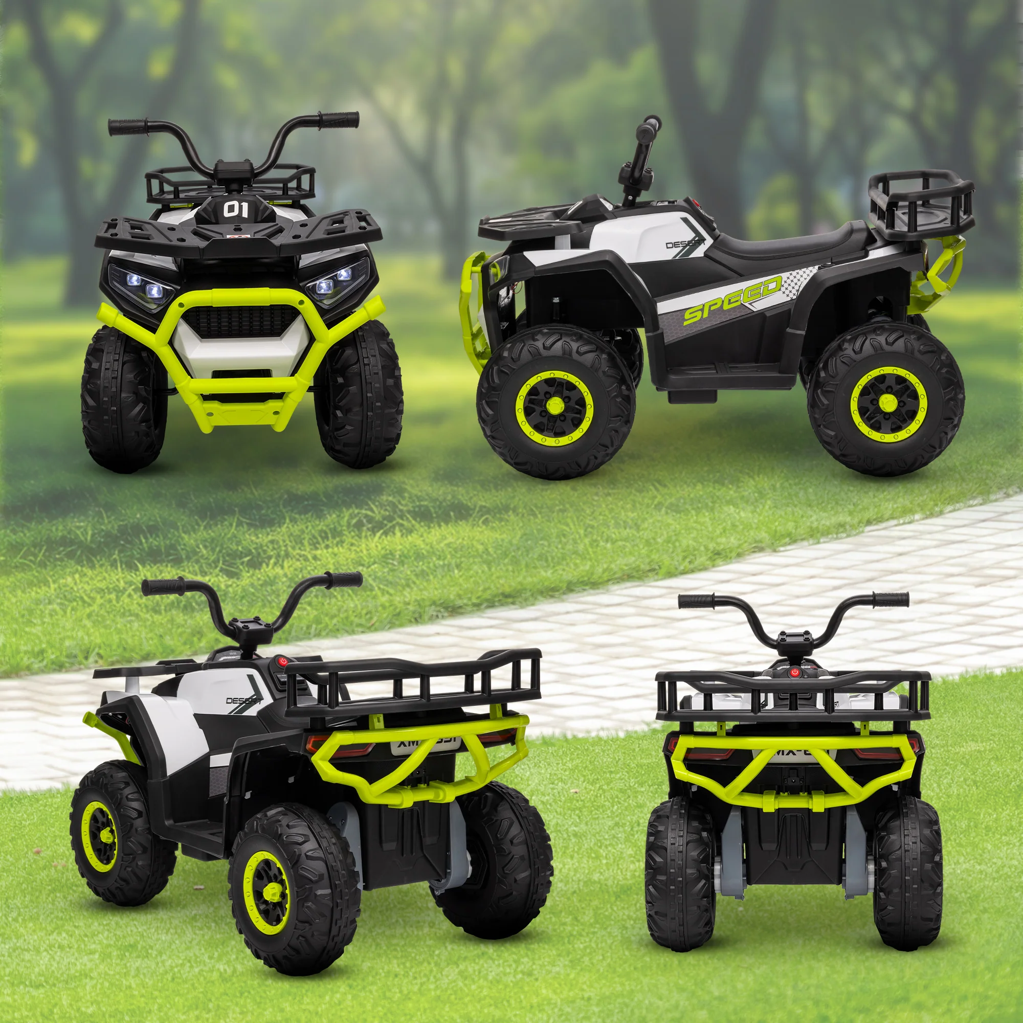 AIYAPLAY 12V Kids Quad Bike w/ 4 Suspension Wheels, for 3-5 Years - Image 8