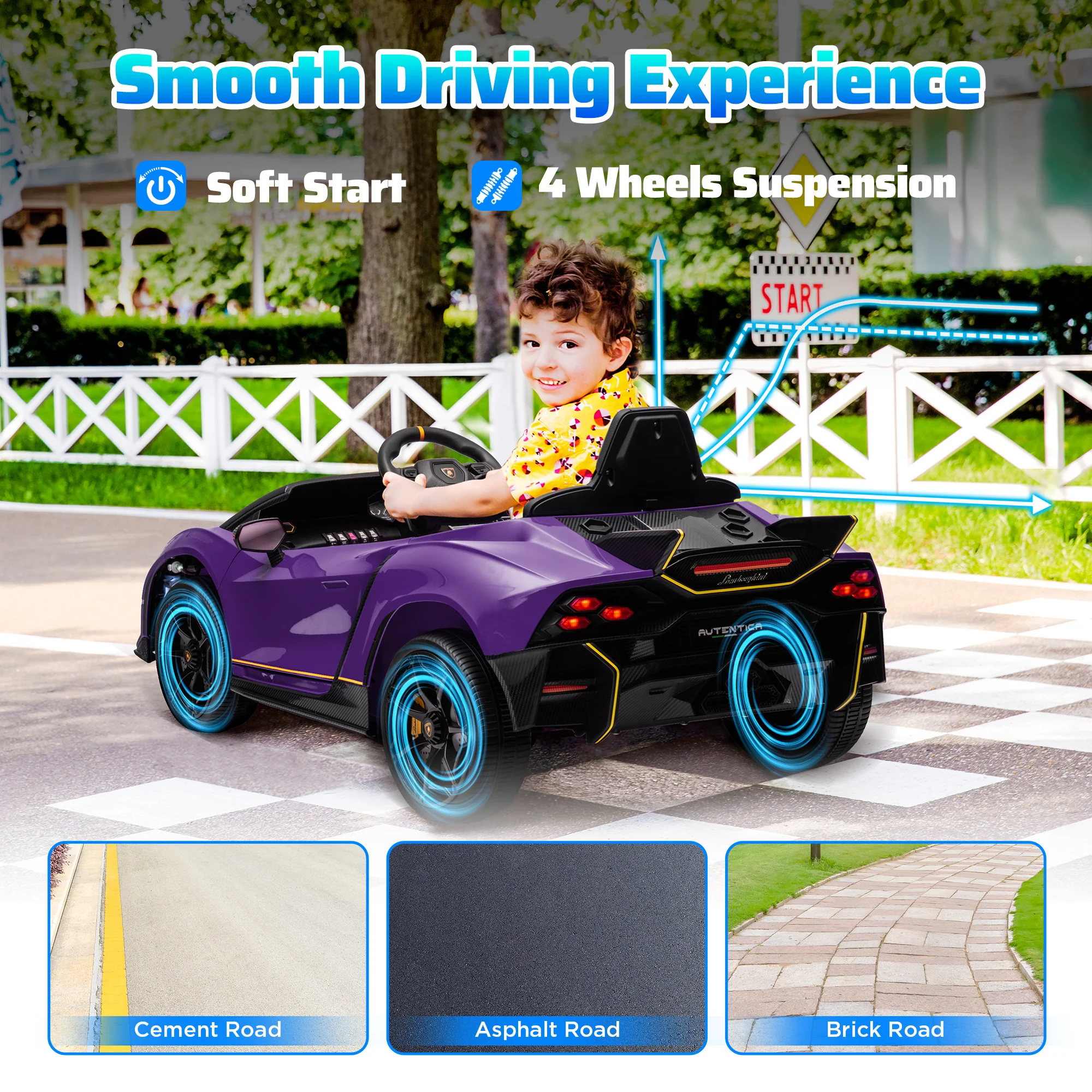 AIYAPLAY 12V Lamborghini Autentica Licensed Ride On Car - Image 22