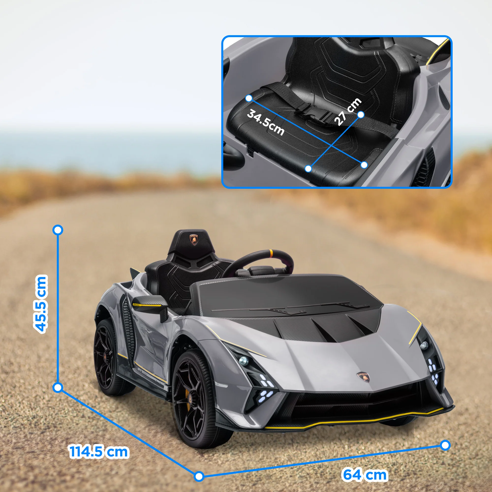 AIYAPLAY 12V Lamborghini Autentica Licensed Ride On Car - Image 5