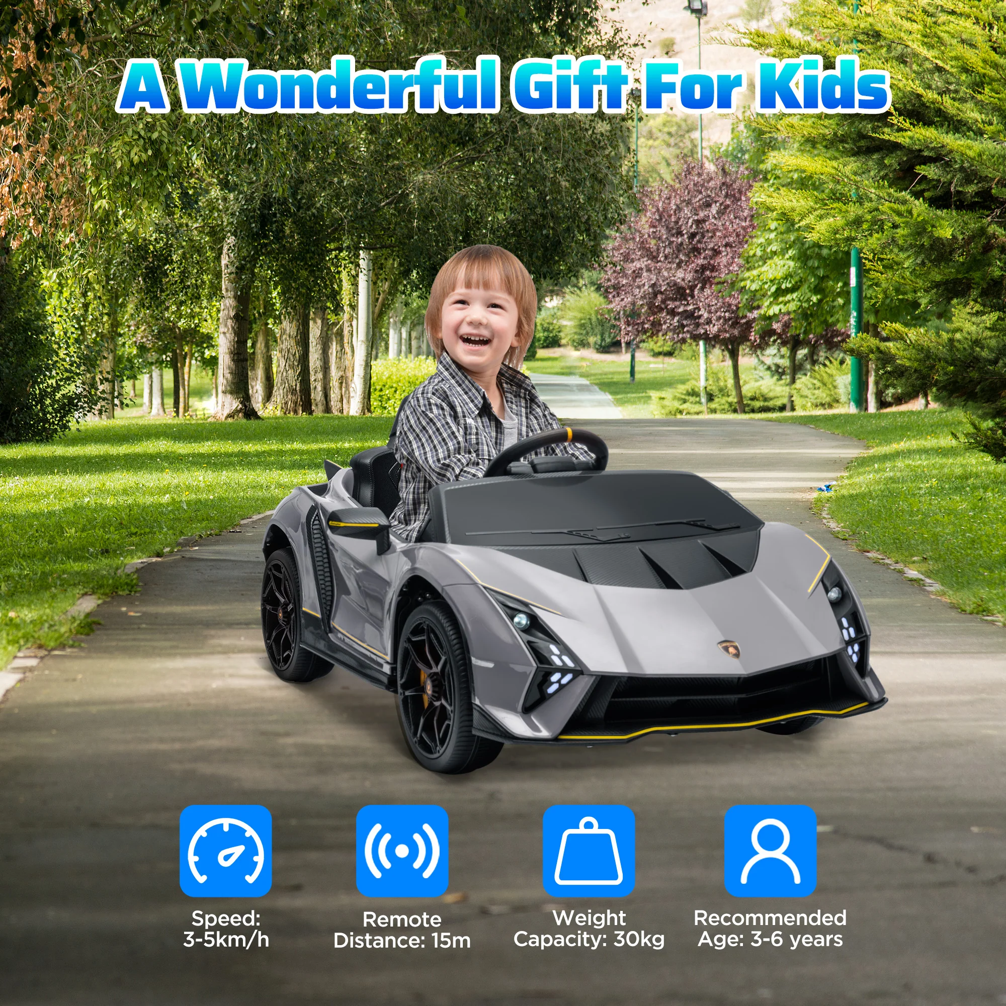 AIYAPLAY 12V Lamborghini Autentica Licensed Ride On Car - Image 7