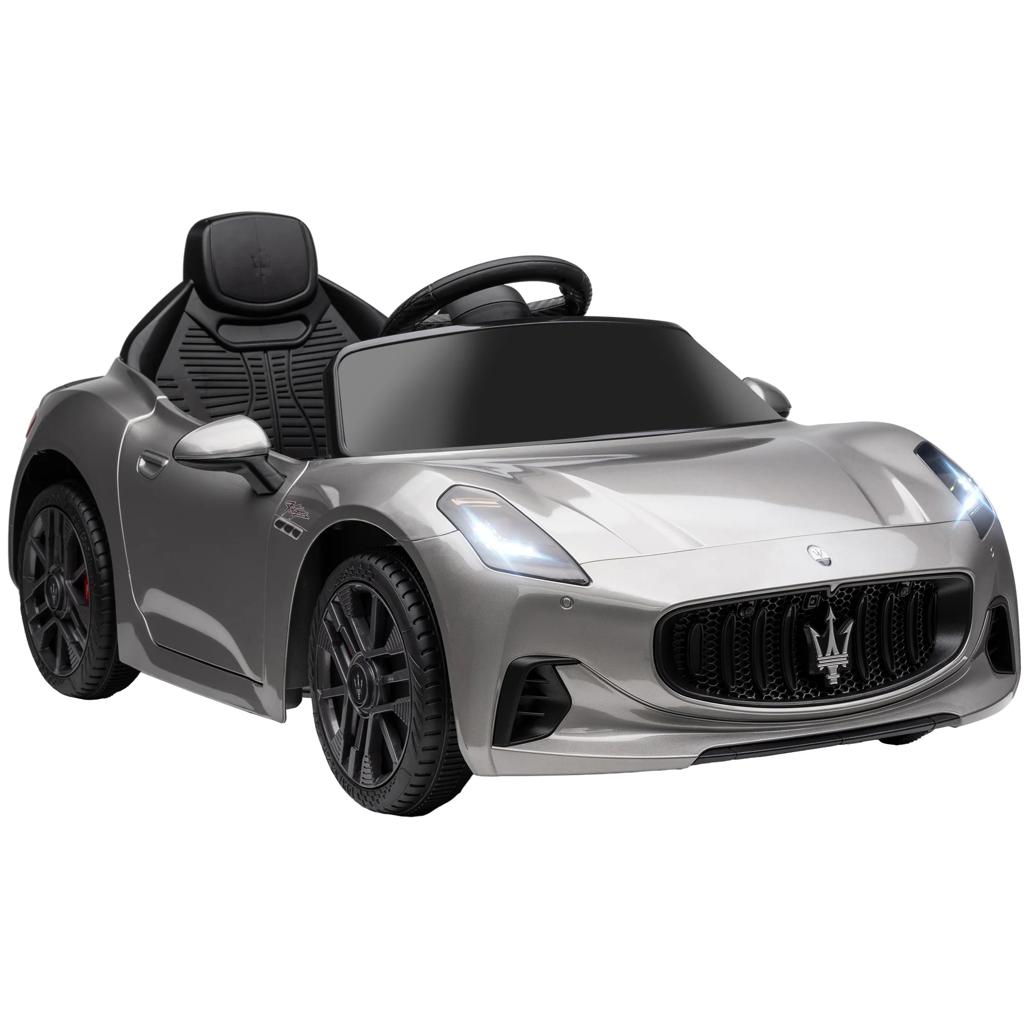 AIYAPLAY 12V Maserati Gran Turismo Folgore Lincesed Kids Electric Car, Grey