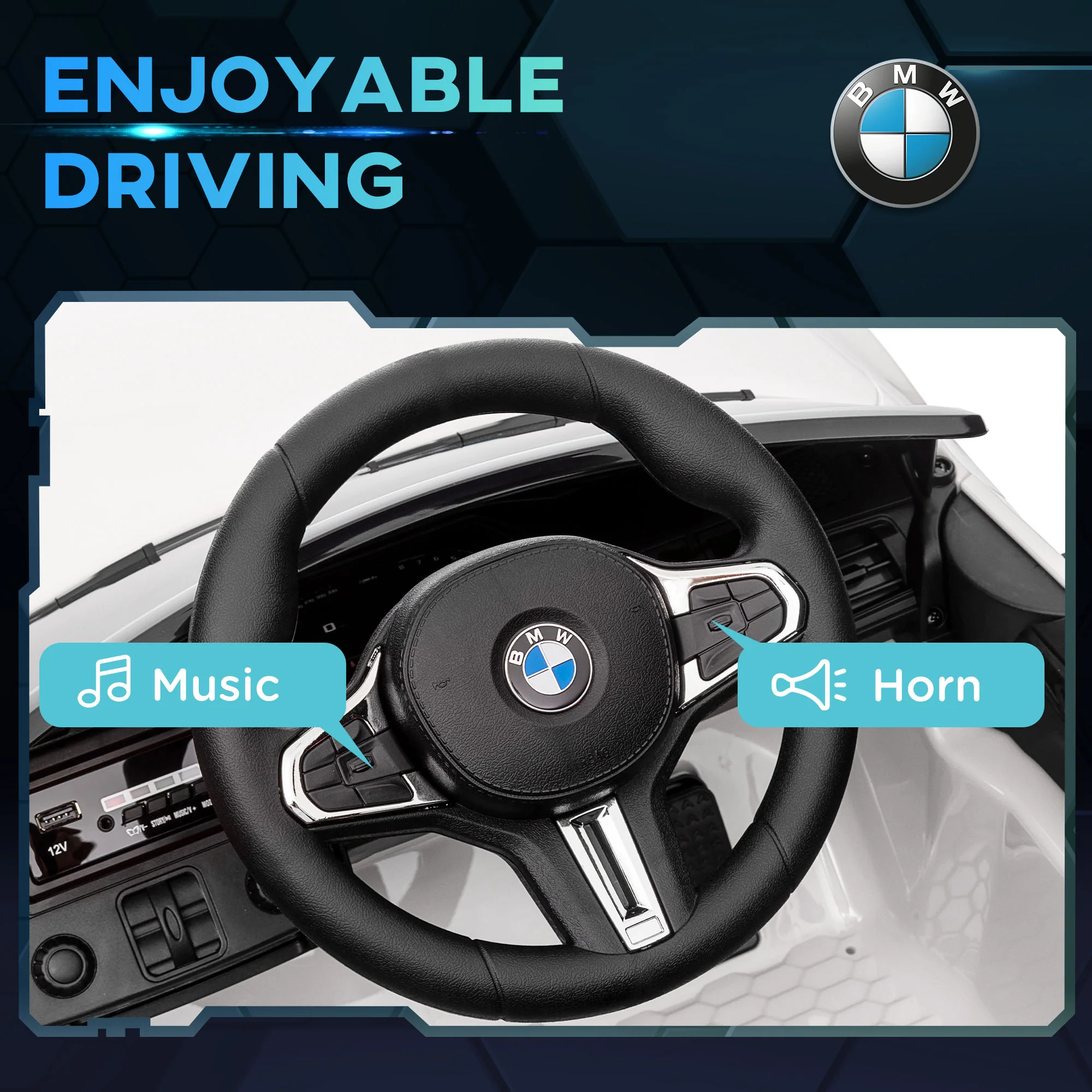 AIYAPLAY 12V Yellow BMW M4 Licensed Kids Electric Car W/ Remote, Suspension - Image 32