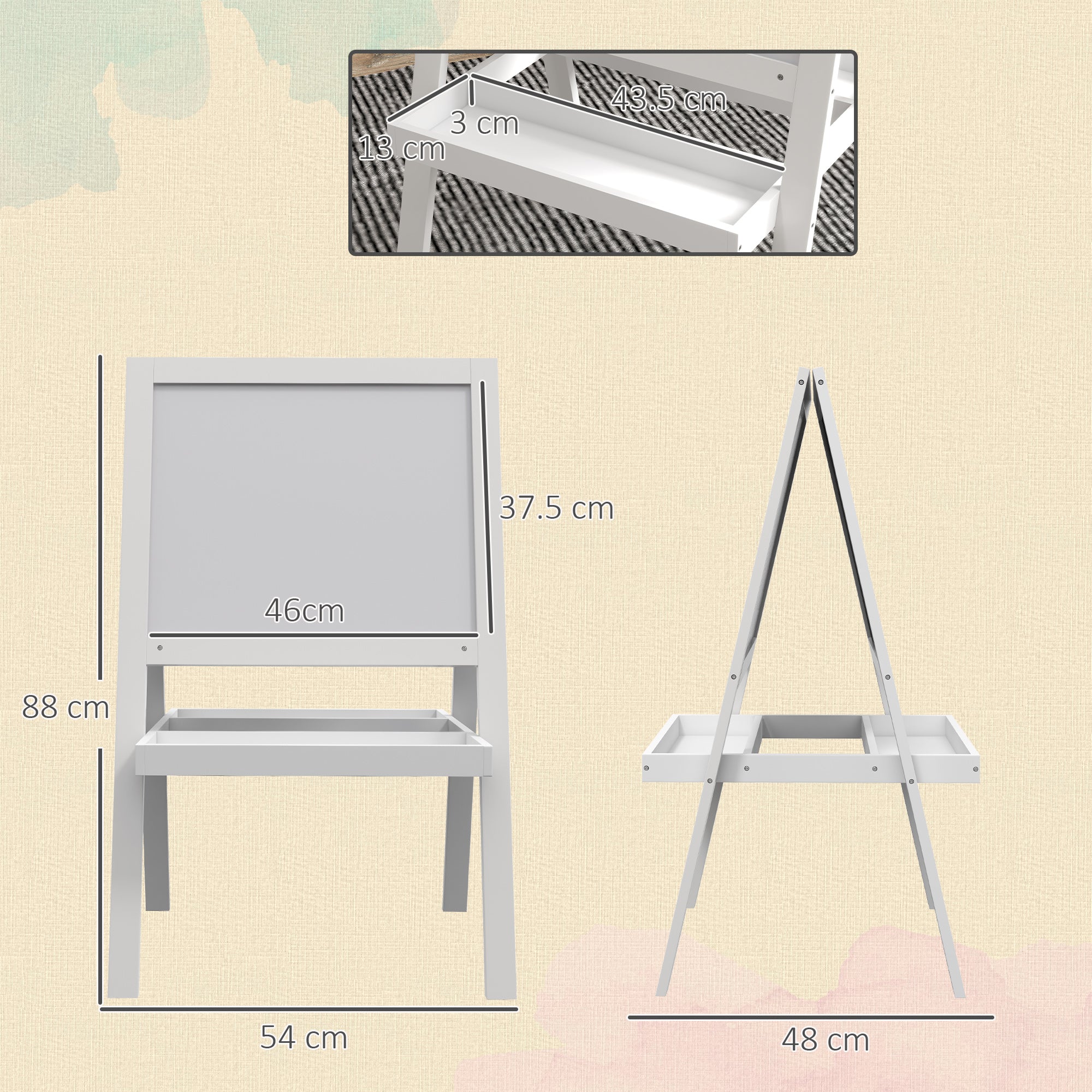 AIYAPLAY 2-in-1 Double-Sided Easel For Kids, With Storage Shelf- Blue - Image 5