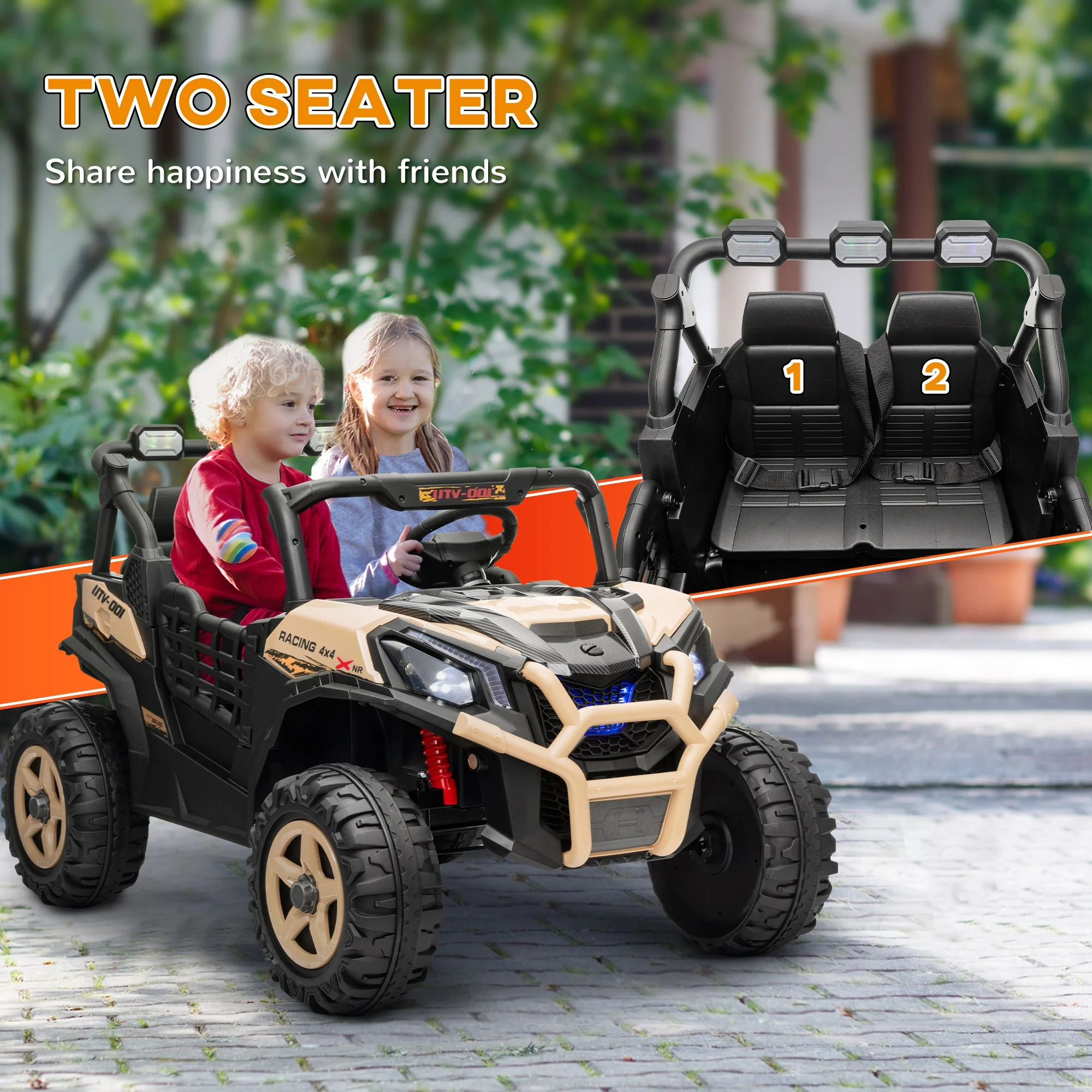 AIYAPLAY 2 Seater 24V Kids Electric Car W/ Remote Control - Image 13