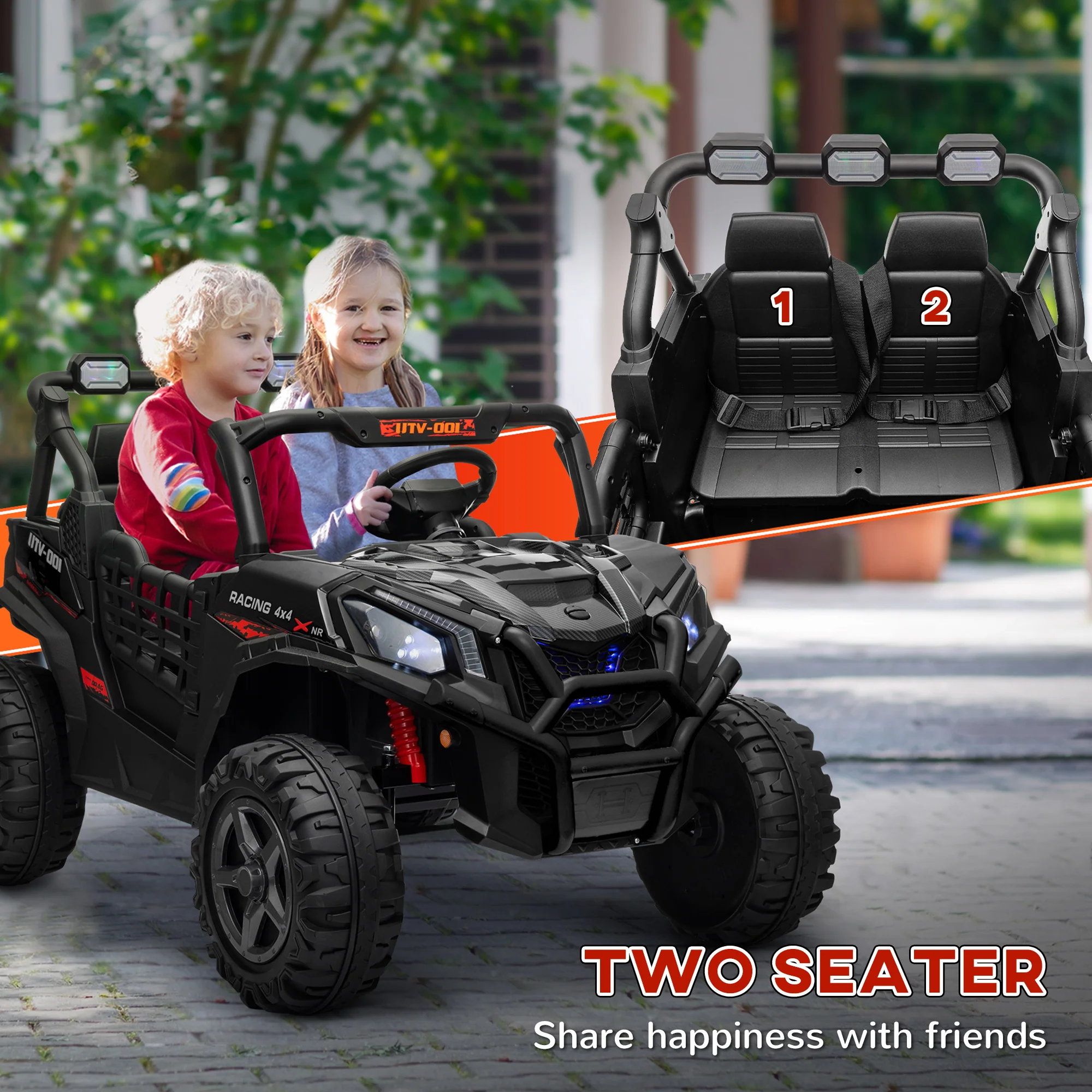 AIYAPLAY 2 Seater 24V Kids Electric Car W/ Remote Control - Image 4