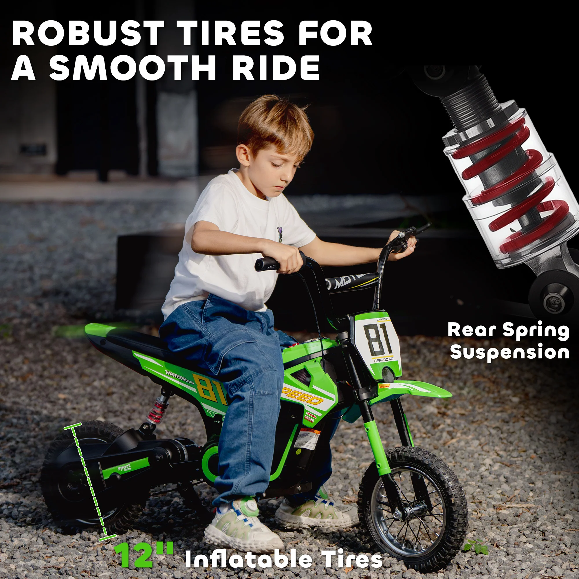 AIYAPLAY 24V Battery Powered Ride On Motorcycle With Rear Suspension - Image 15