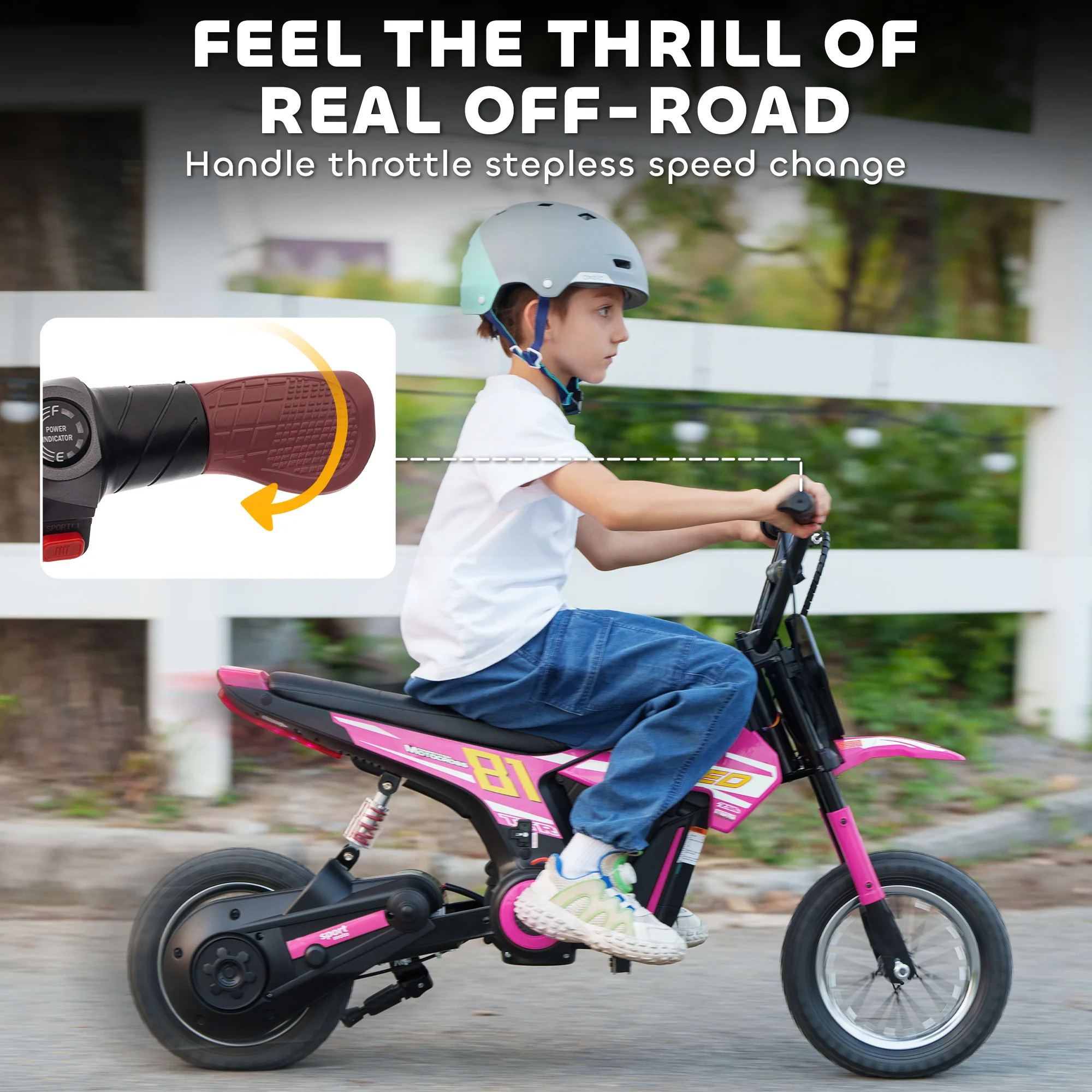 AIYAPLAY 24V Battery Powered Ride On Motorcycle With Rear Suspension - Image 22