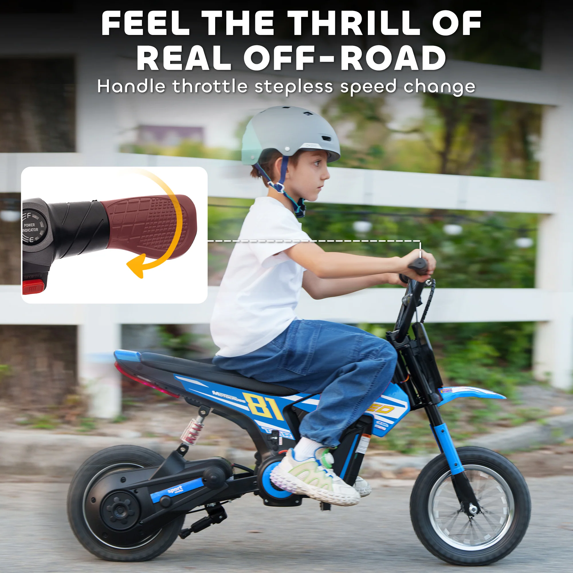AIYAPLAY 24V Battery Powered Ride On Motorcycle With Rear Suspension - Image 4