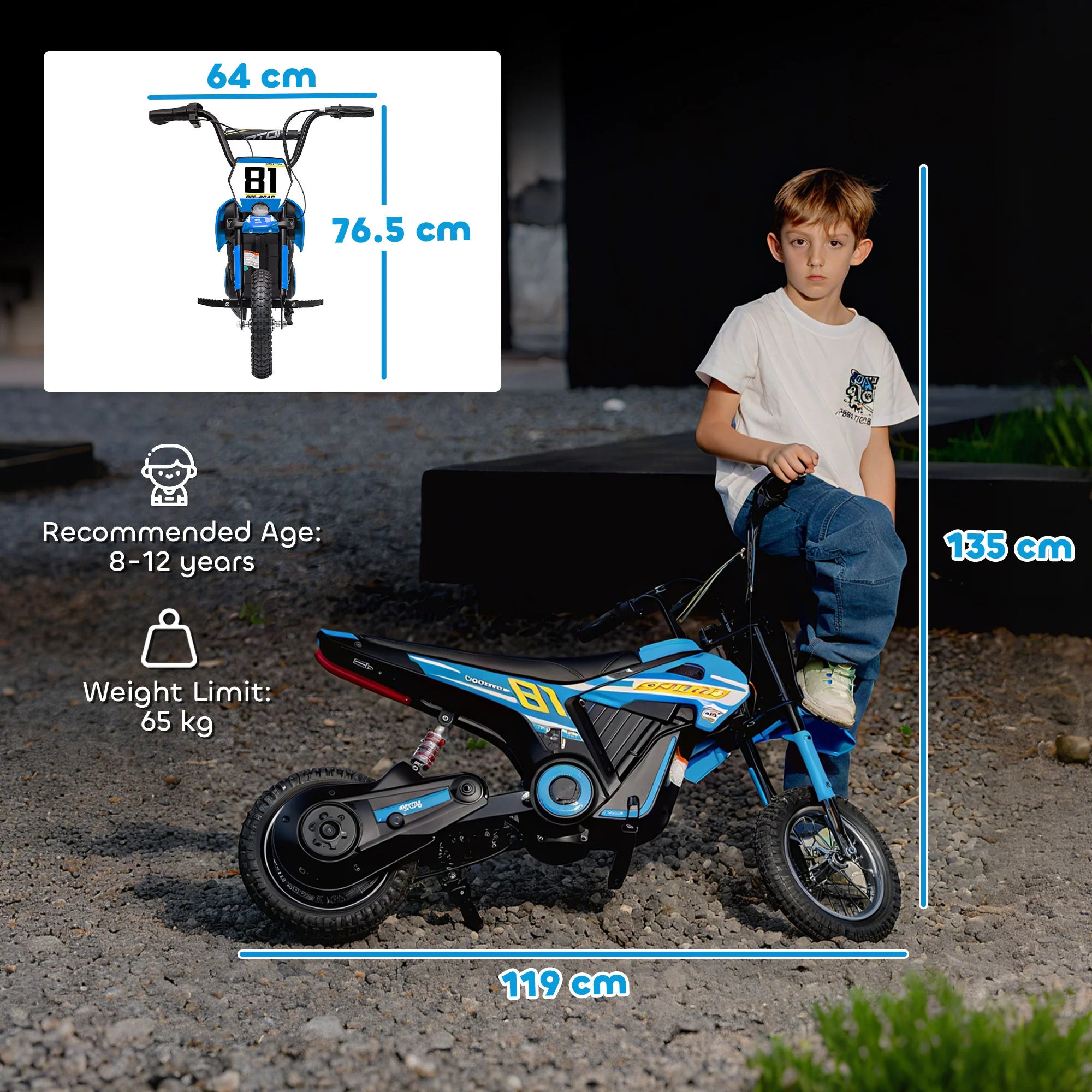 AIYAPLAY 24V Battery Powered Ride On Motorcycle With Rear Suspension - Image 5