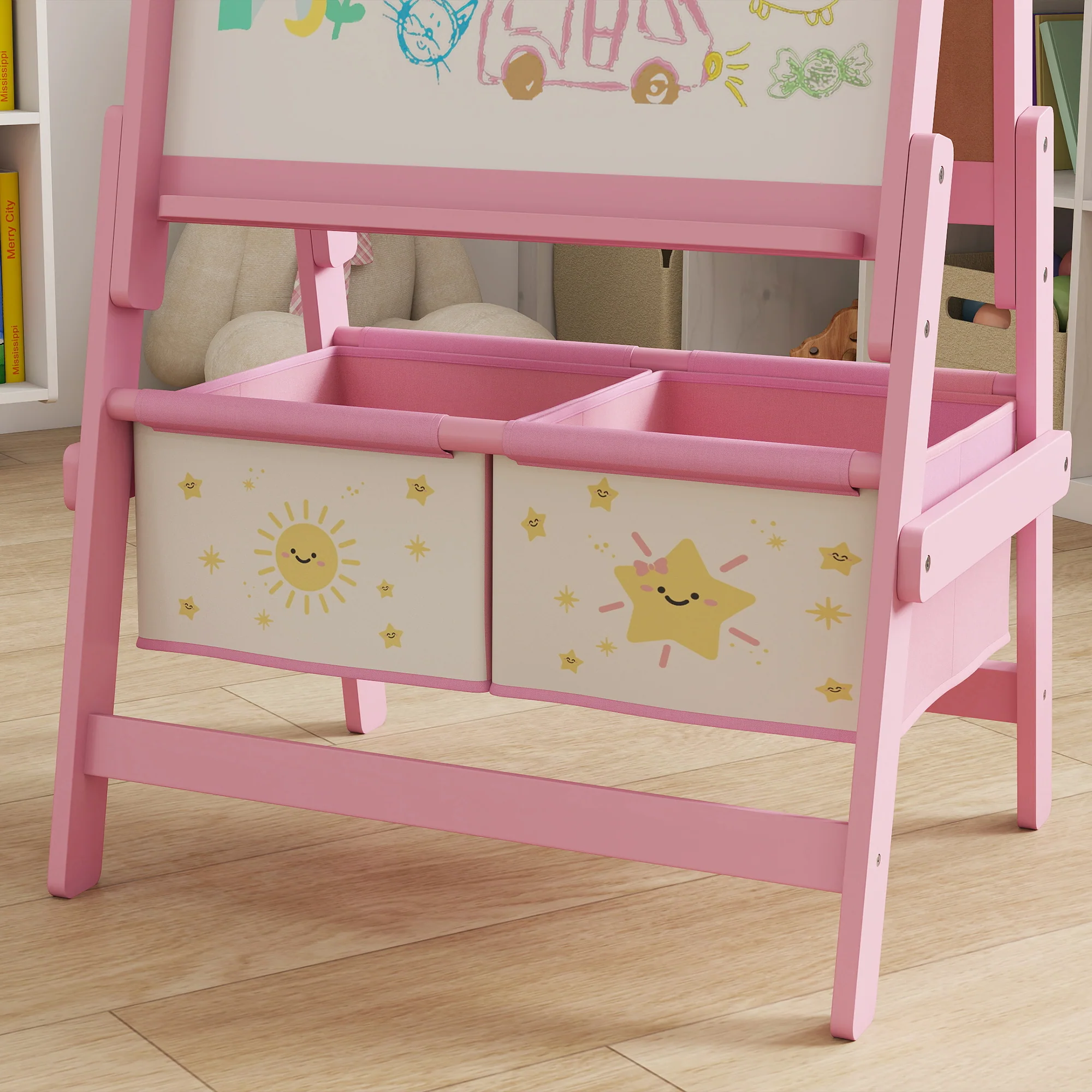 AIYAPLAY 3-in-1 Kids Easel, Double-Sided Art Easel With Paper Roll - Image 18