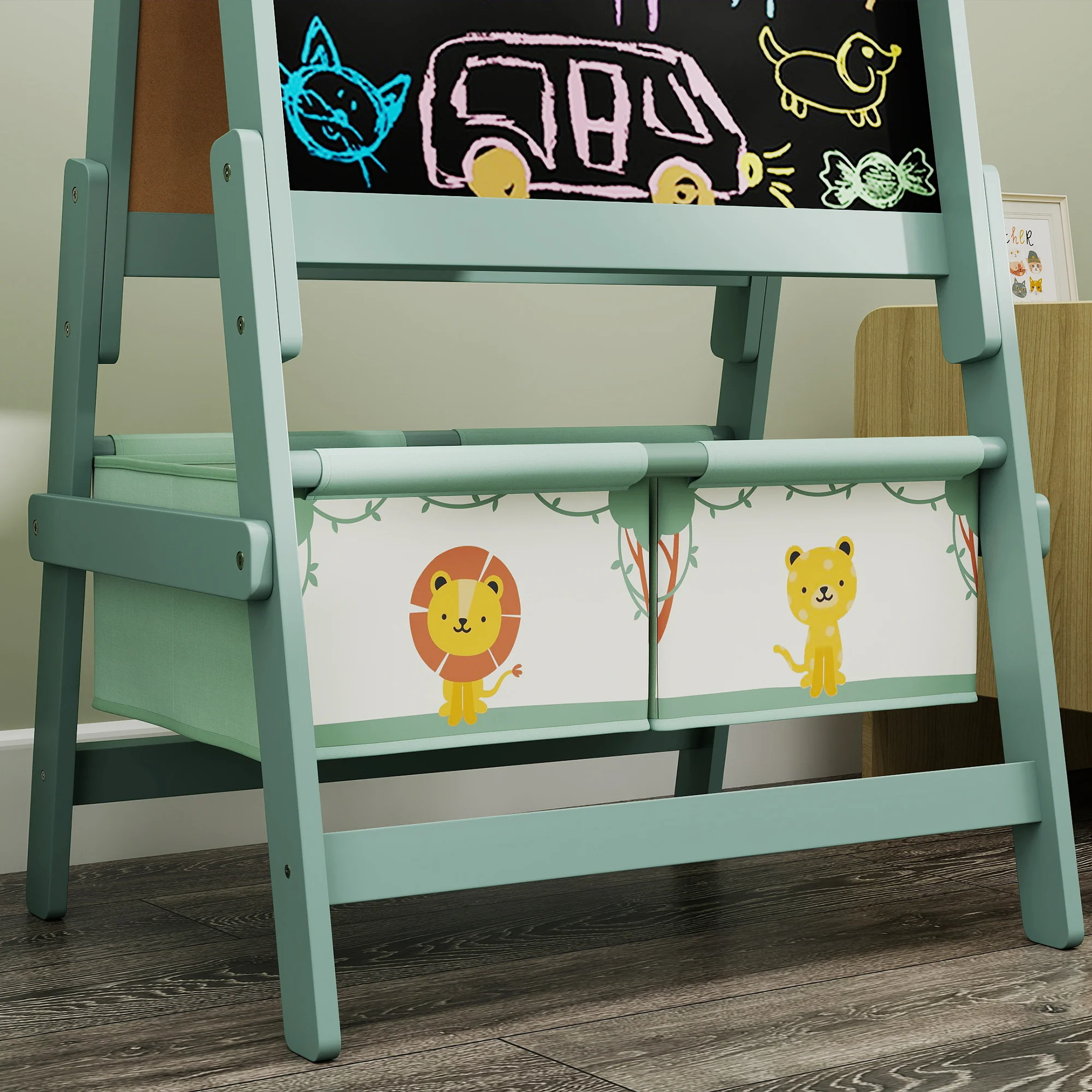 AIYAPLAY 3-in-1 Kids Easel, Double-Sided Art Easel With Paper Roll - Image 9