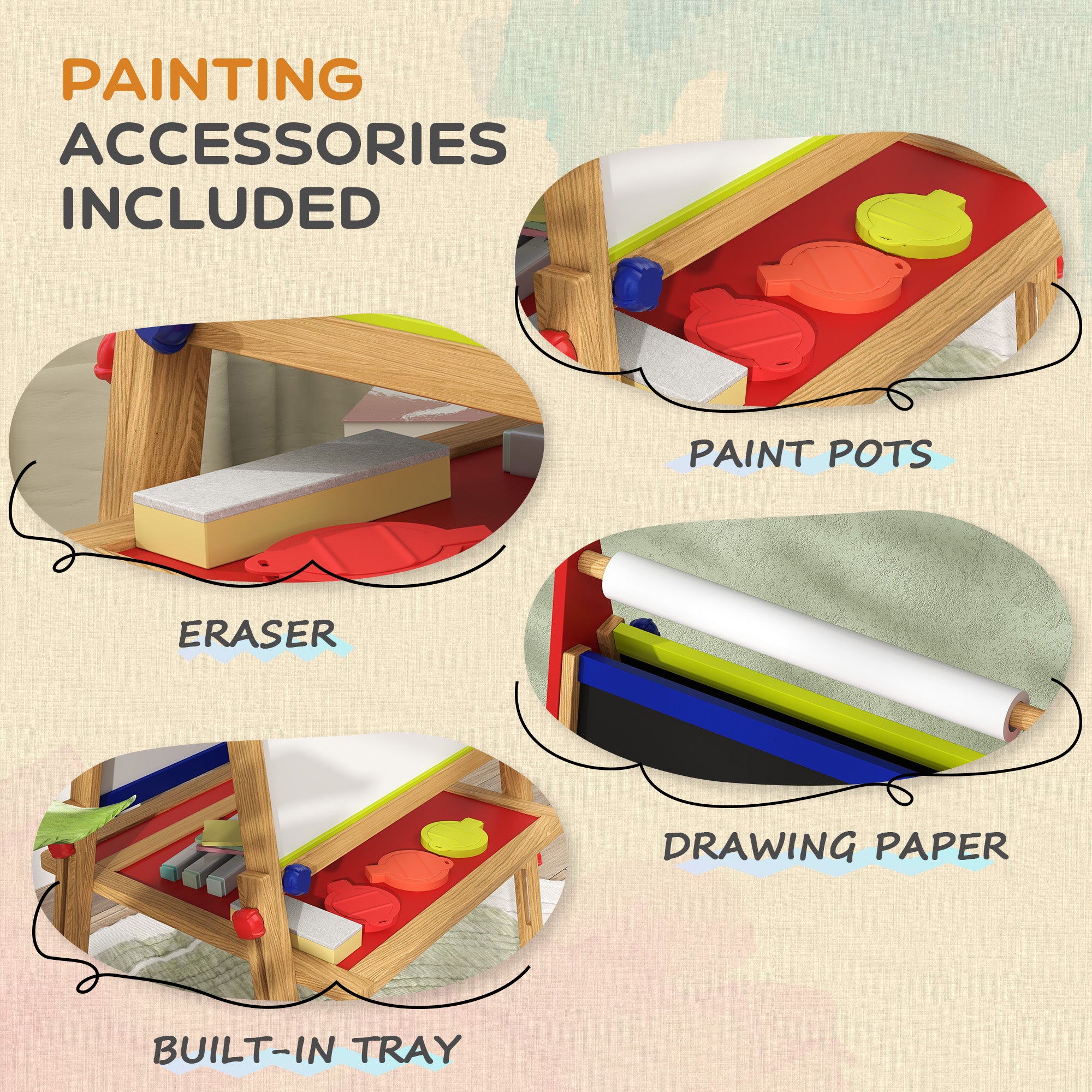 AIYAPLAY 3 In 1 Kids Easel With Paper Roll - Image 6
