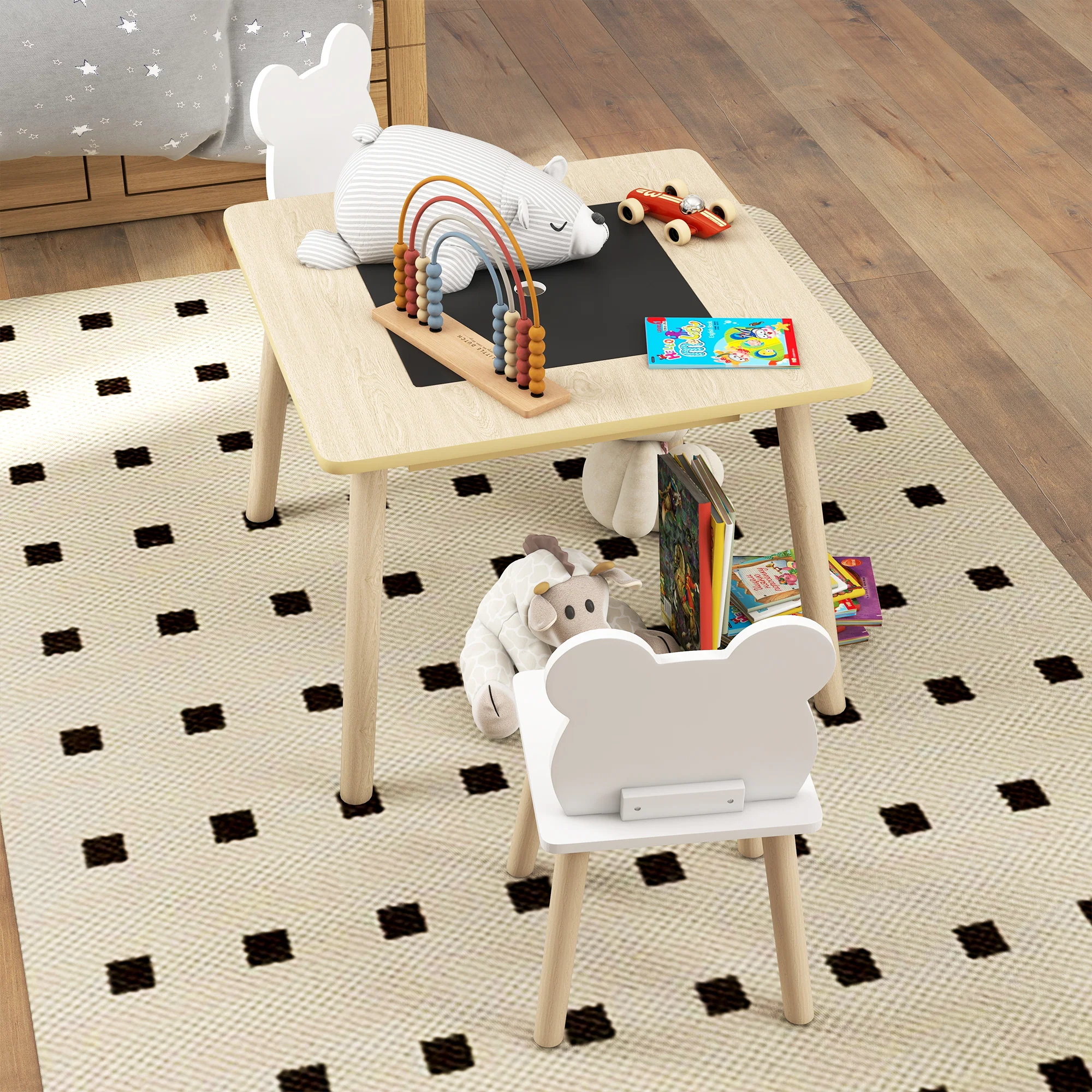 AIYAPLAY 3-Piece Toddler Table and Chairs Set for Nursery, Playroom - Image 8