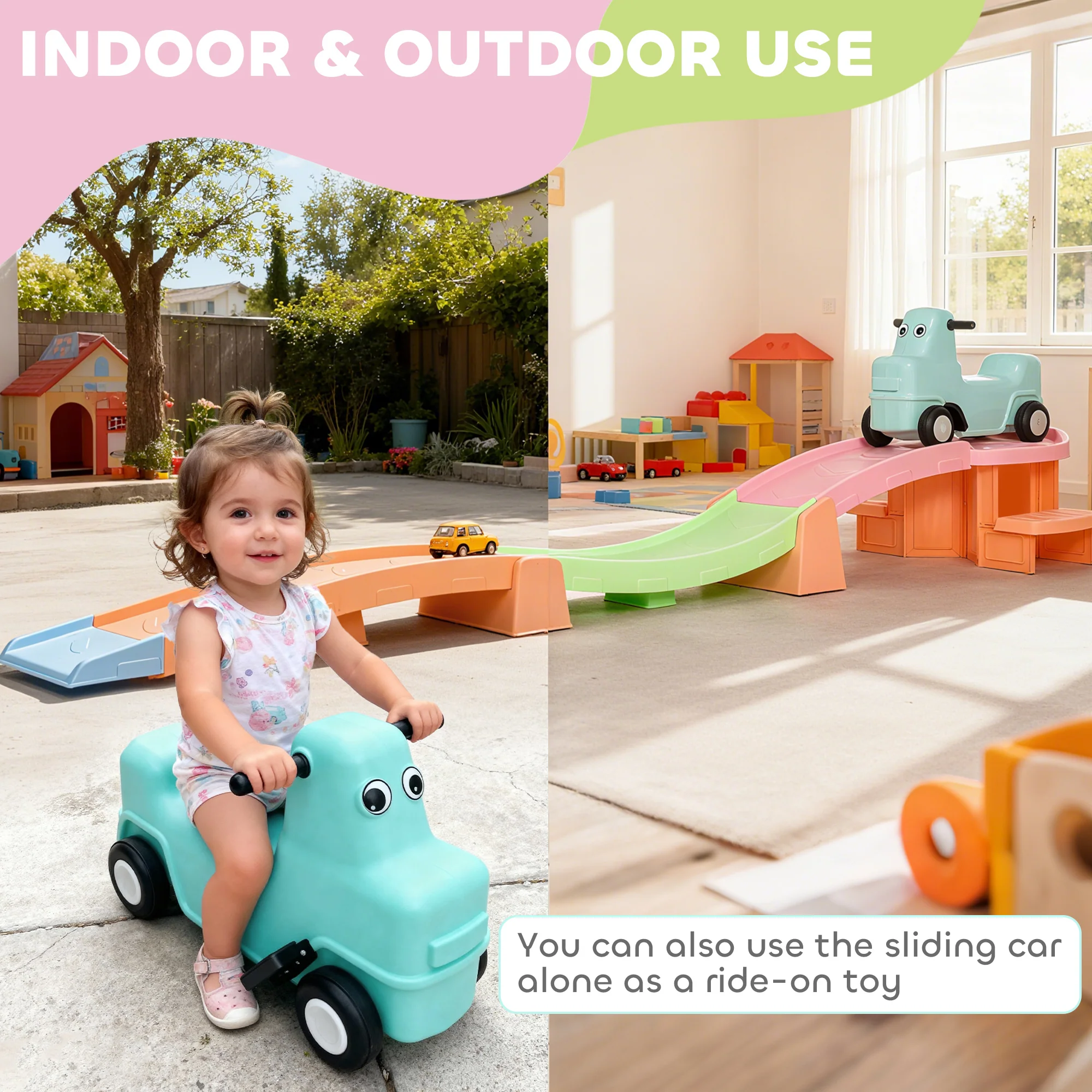 AIYAPLAY 3(m) 4 Pieces Up and Down Kids Rollercoaster, for 2-5 Years, Orange - Image 6