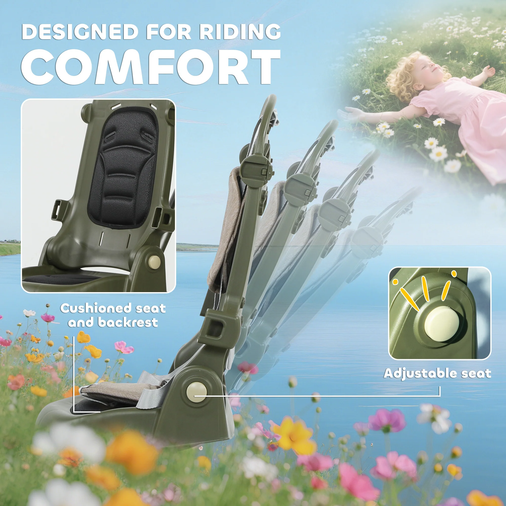 AIYAPLAY 5 In 1 Foldable Kids Trike, Toddler Tricycle For 1-3 Years, - Image 16