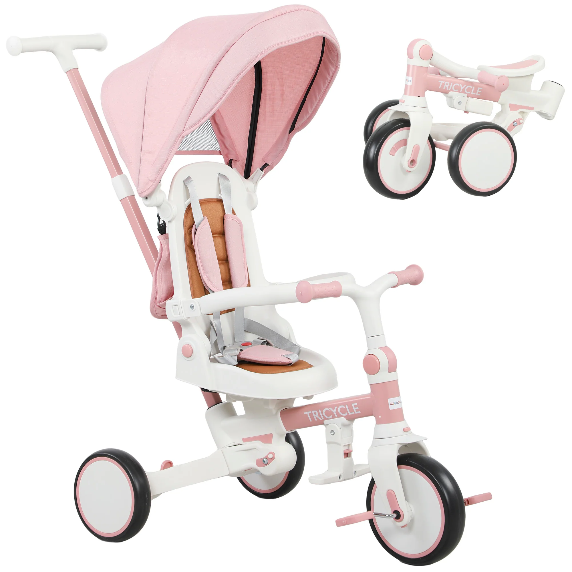 AIYAPLAY 5 In 1 Foldable Kids Trike, Toddler Tricycle For 1-3 Years, - Image 19