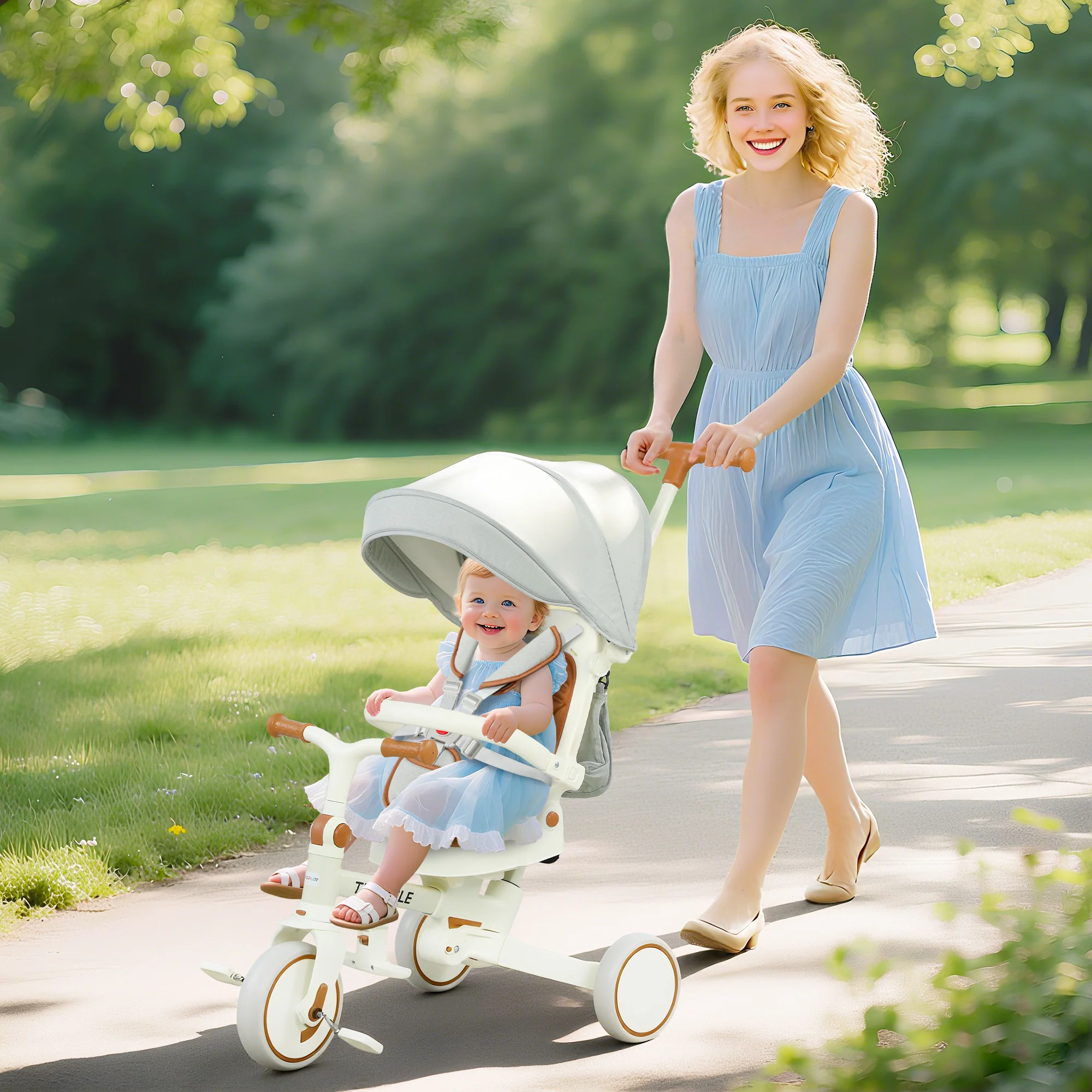 AIYAPLAY 5 In 1 Foldable Kids Trike, Toddler Tricycle For 1-3 Years, - Image 2