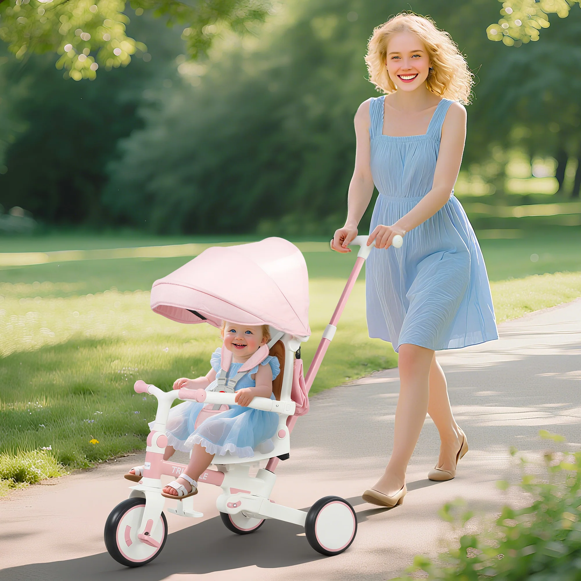 AIYAPLAY 5 In 1 Foldable Kids Trike, Toddler Tricycle For 1-3 Years, - Image 20