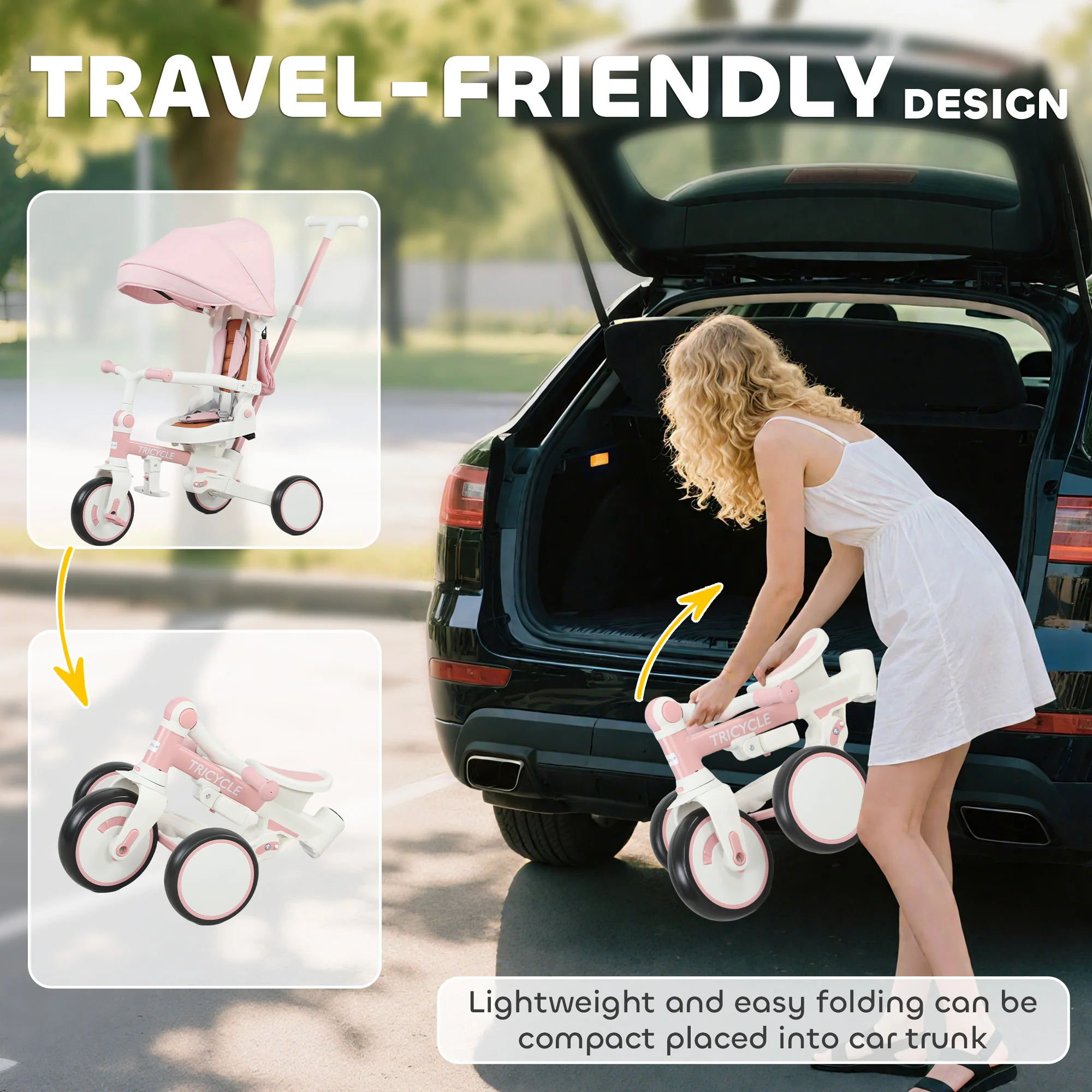 AIYAPLAY 5 In 1 Foldable Kids Trike, Toddler Tricycle For 1-3 Years, - Image 26