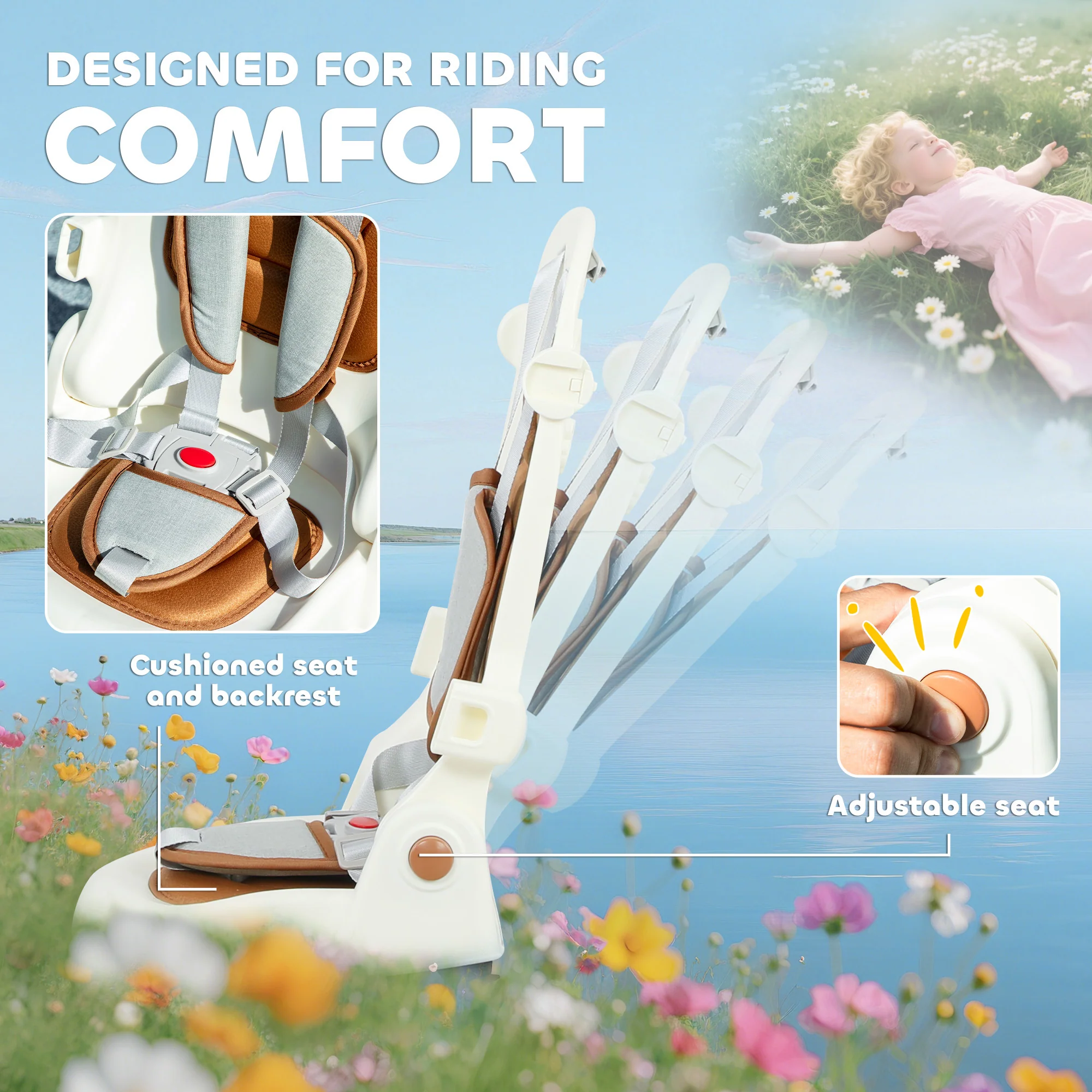 AIYAPLAY 5 In 1 Foldable Kids Trike, Toddler Tricycle For 1-3 Years, - Image 7